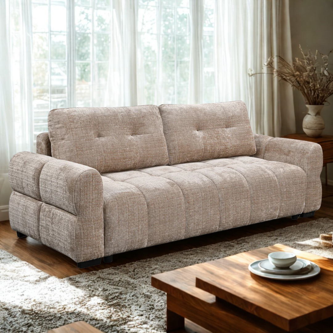 Serano – Canapé-lit avec rangement – Beige