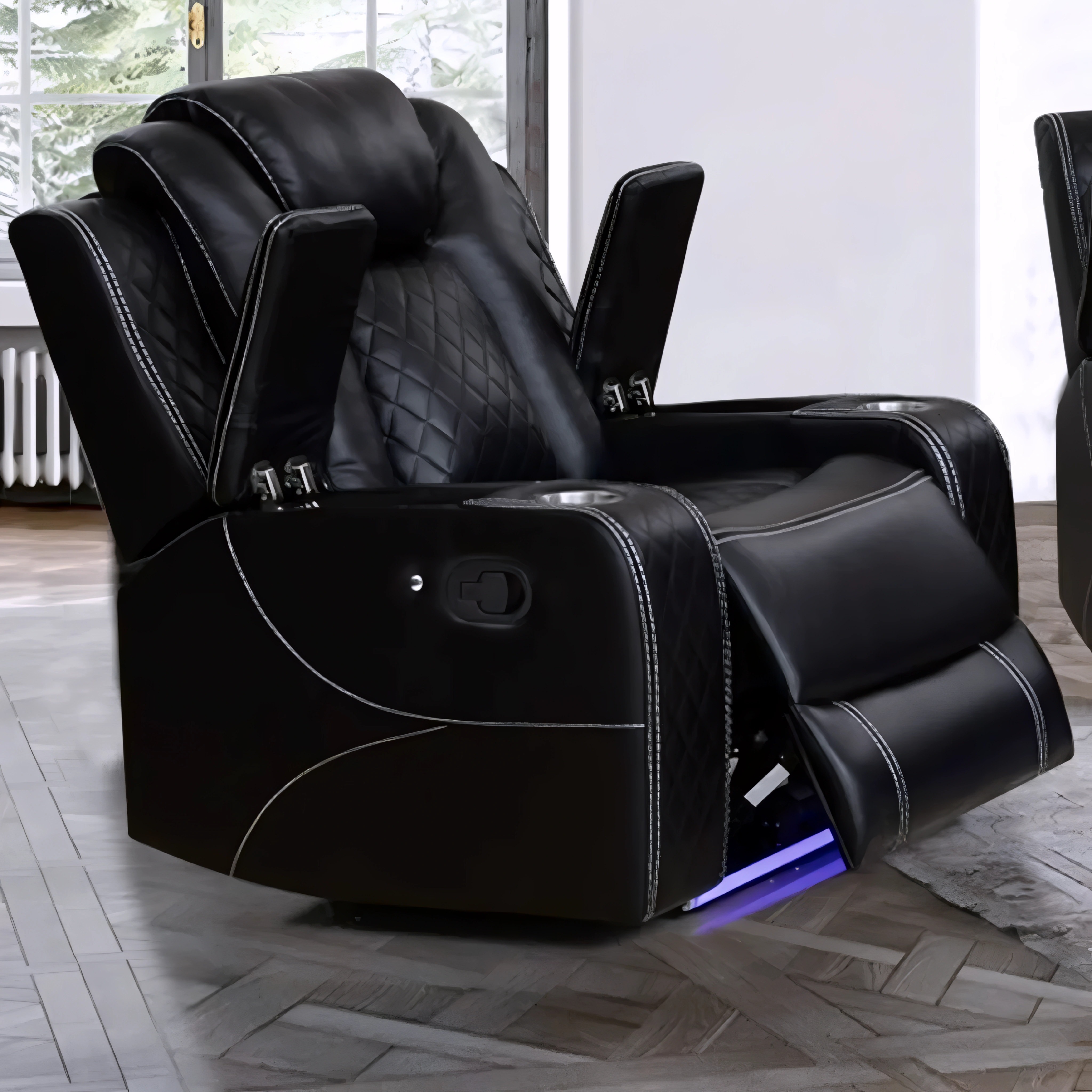 Serven – Power Recliner Set – Black