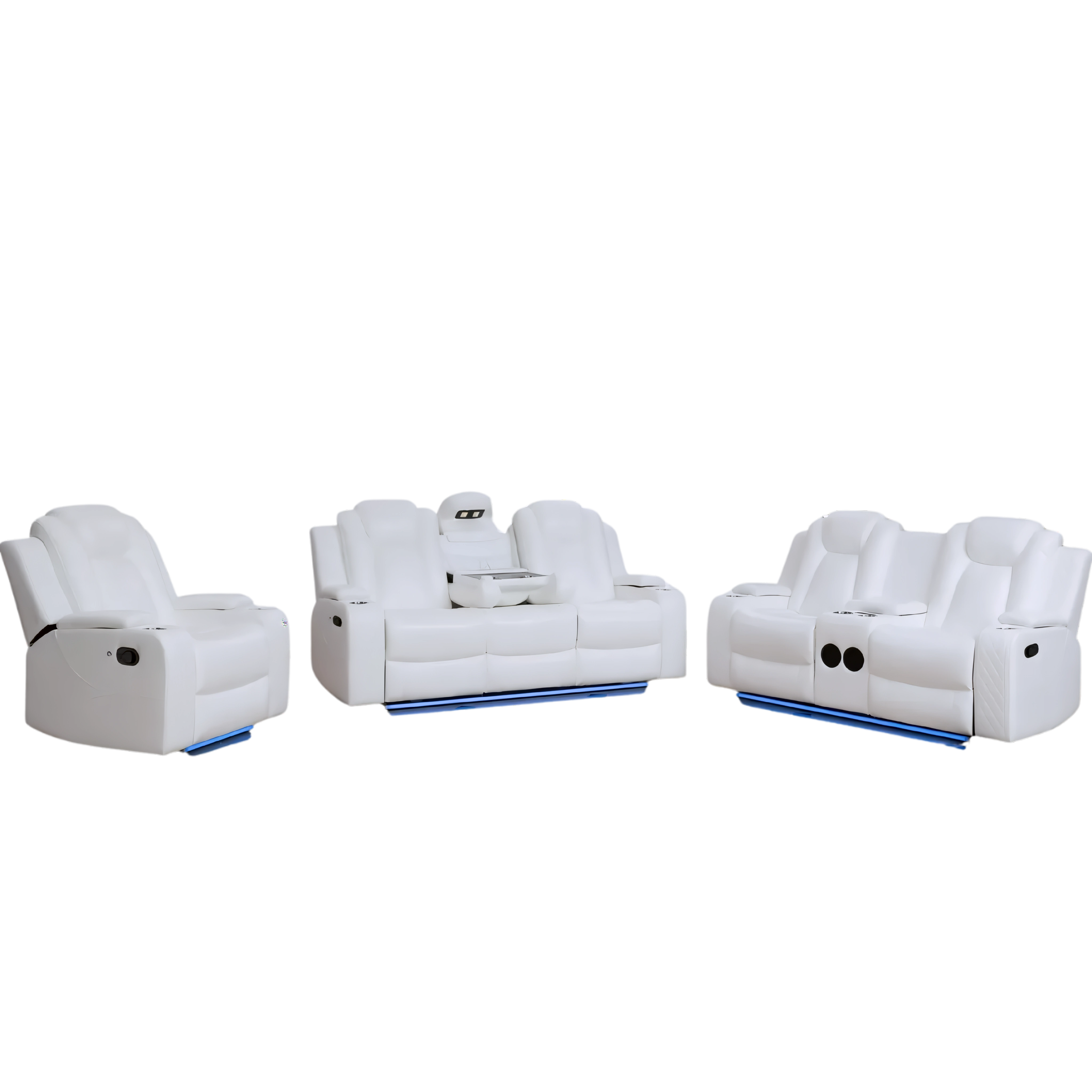 Serven – White Air Leather Recliner