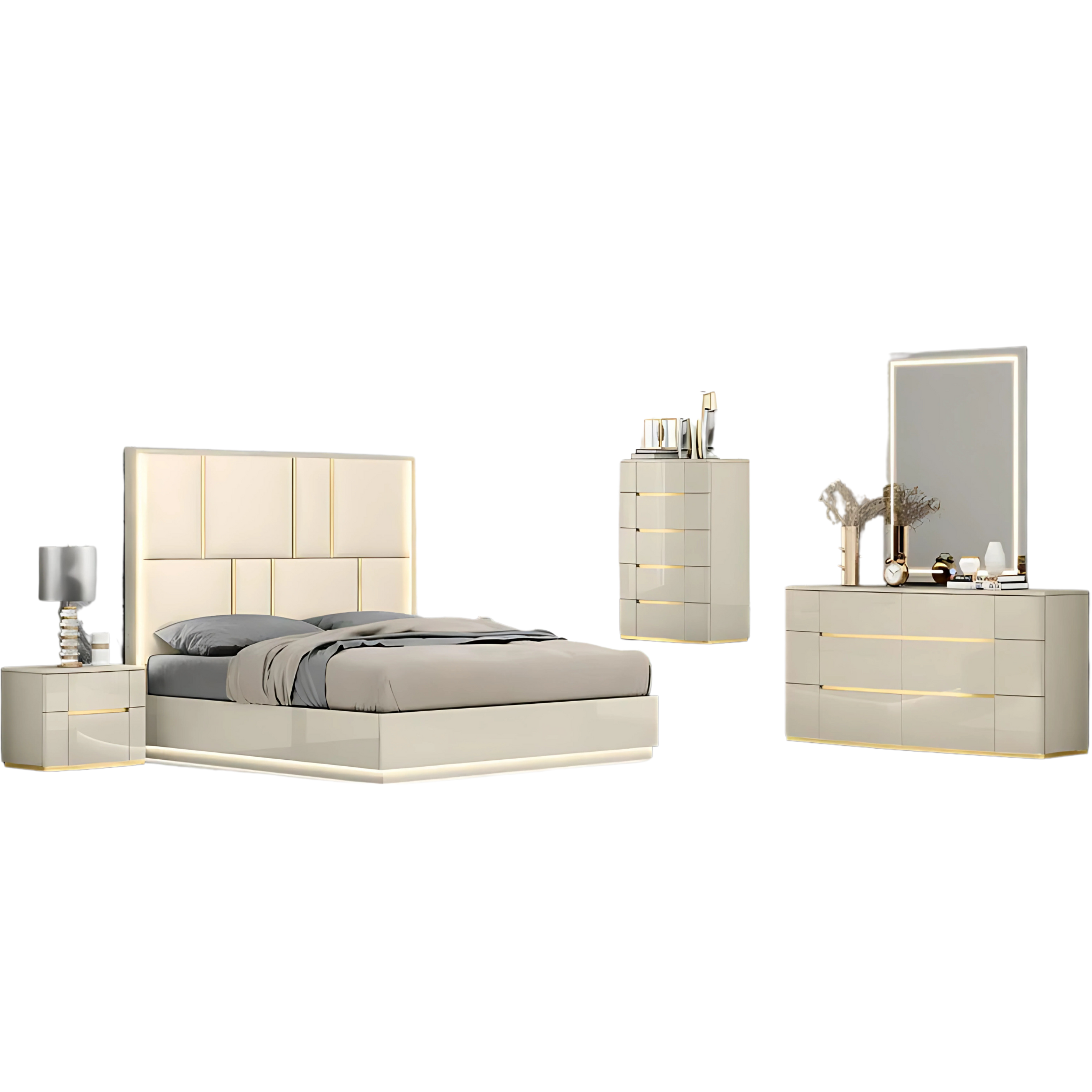Queen Bedroom Set – Sienna Silver