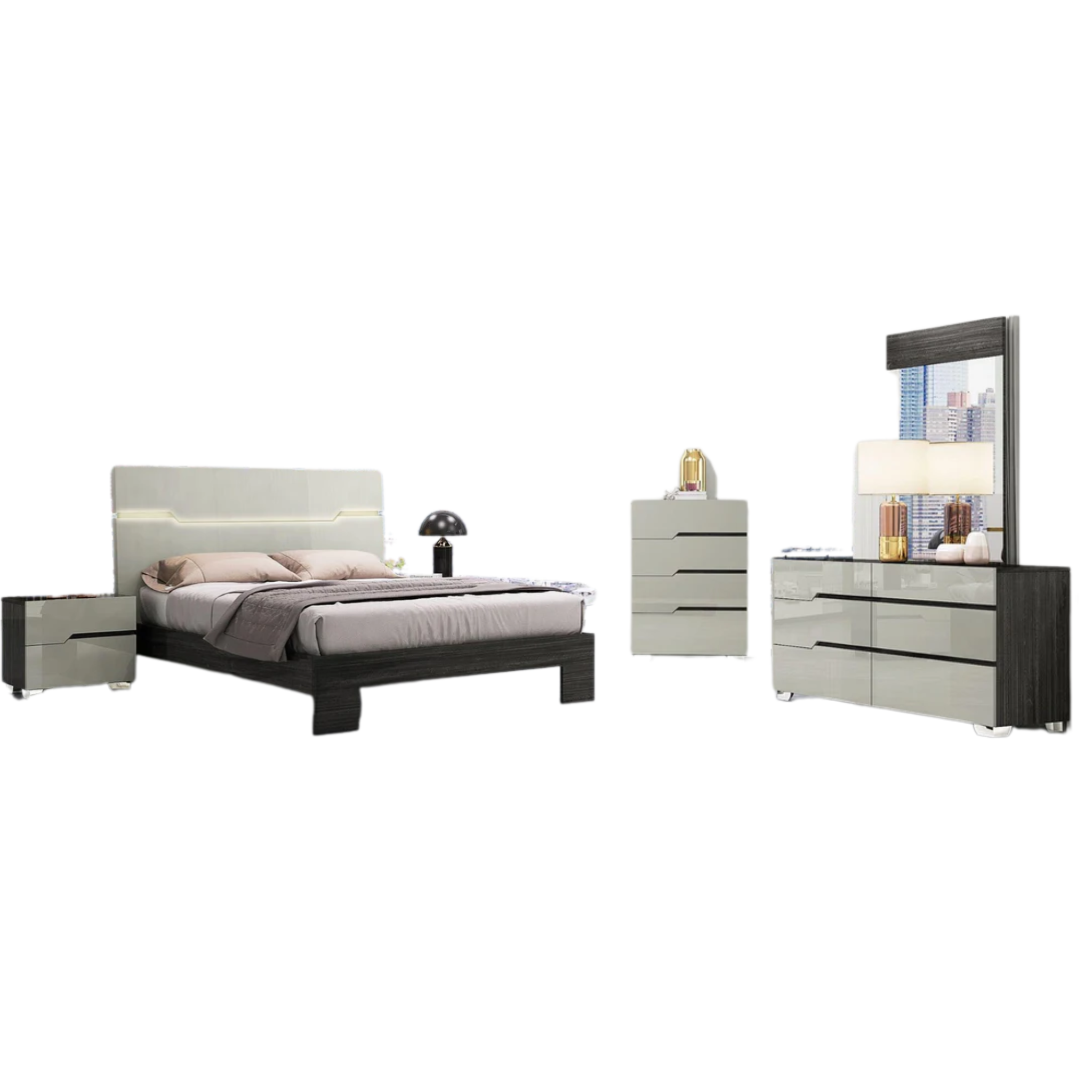 Queen Bedroom Set – Skylar Walnut