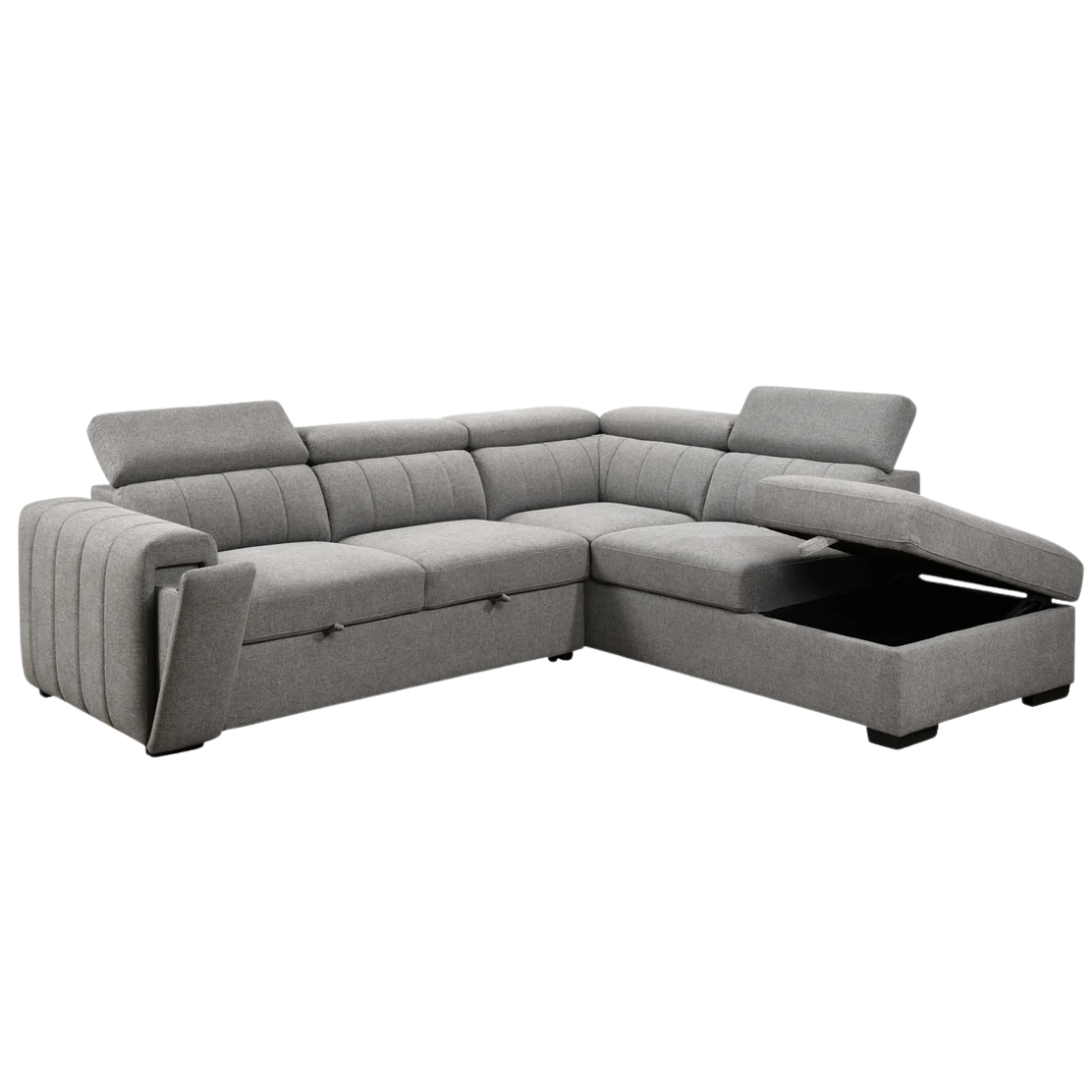 Solira – Canapé-lit d'angle – Gris