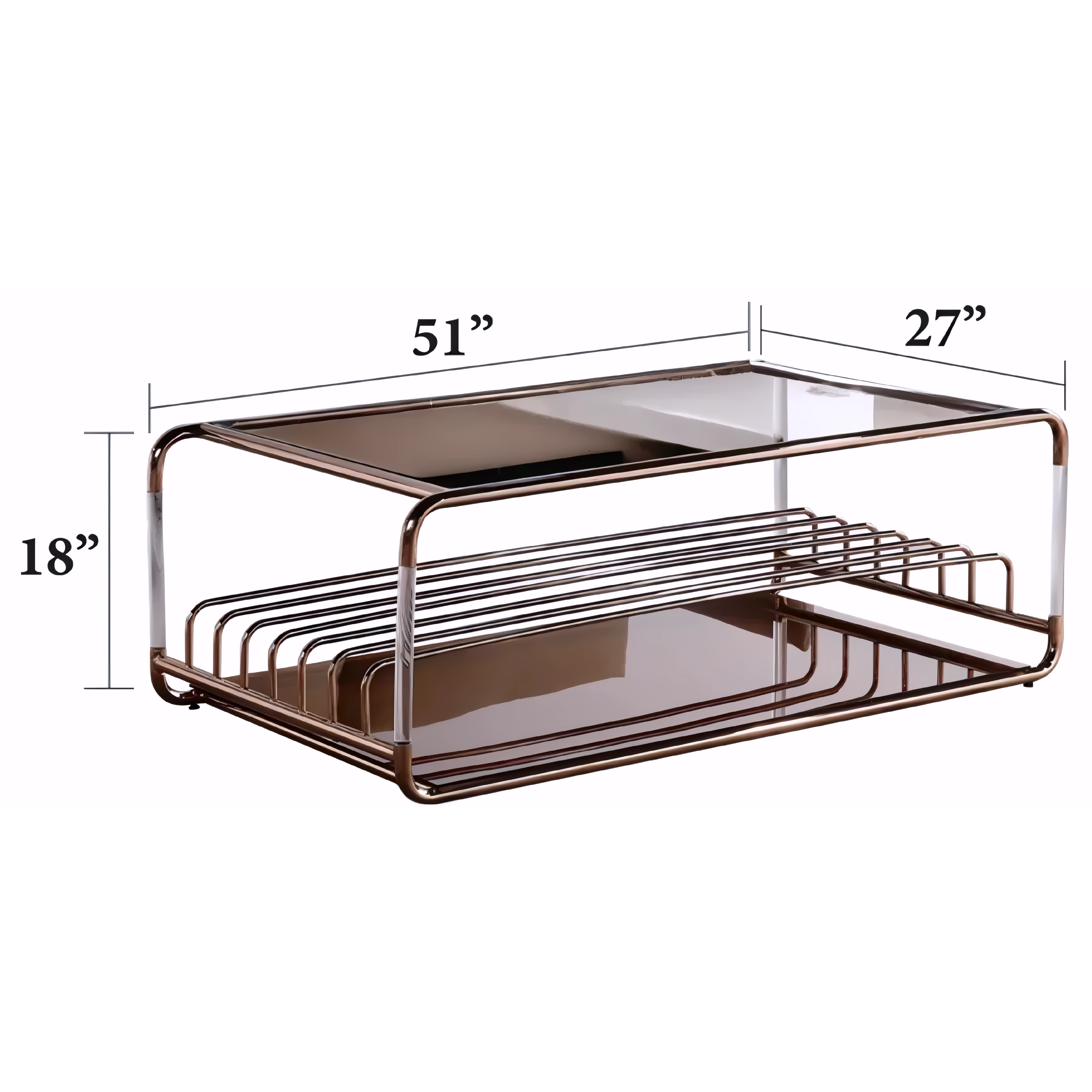 Solvian – Table basse en verre – Cadre chromé