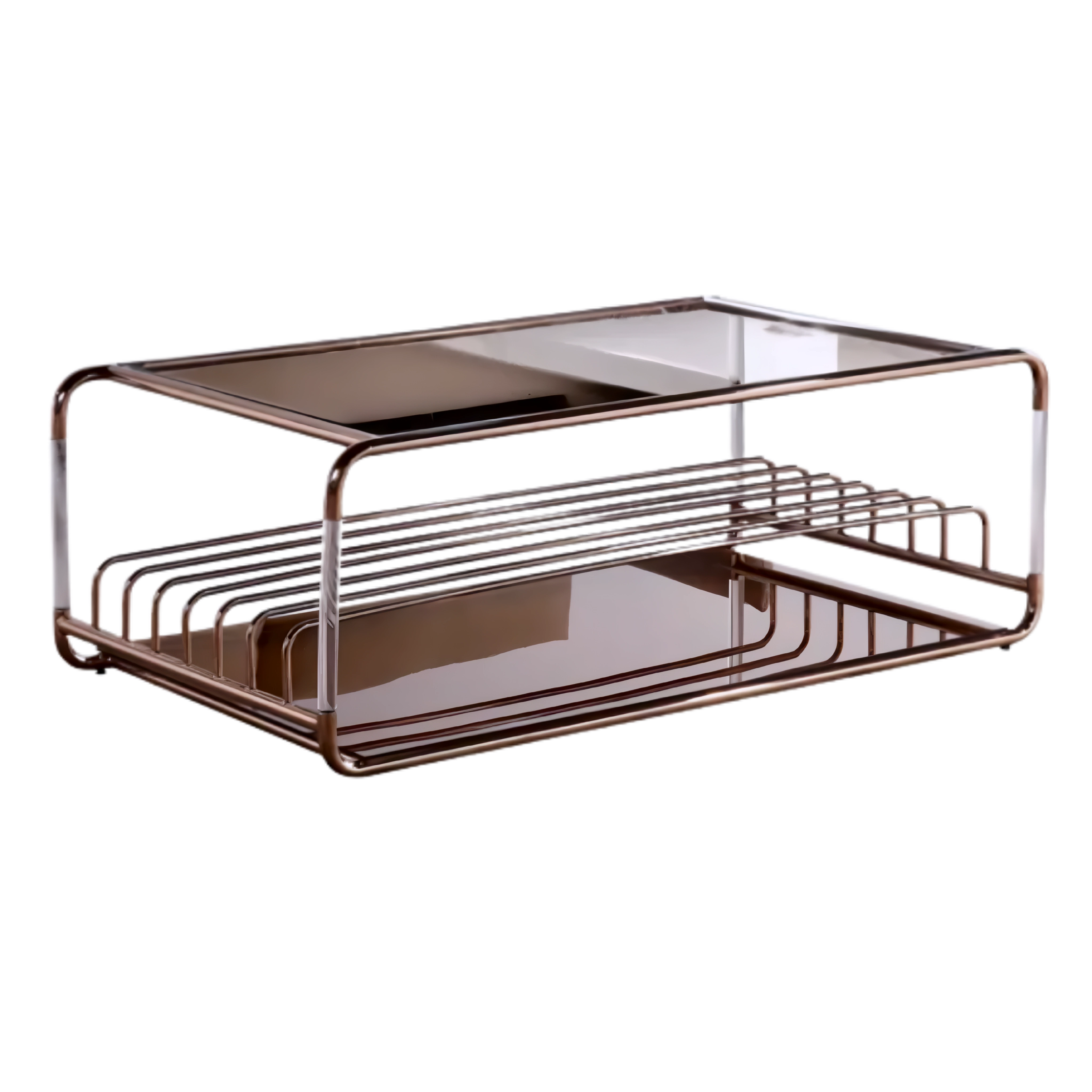 Solvian – Glass Coffee Table – Chrome Frame