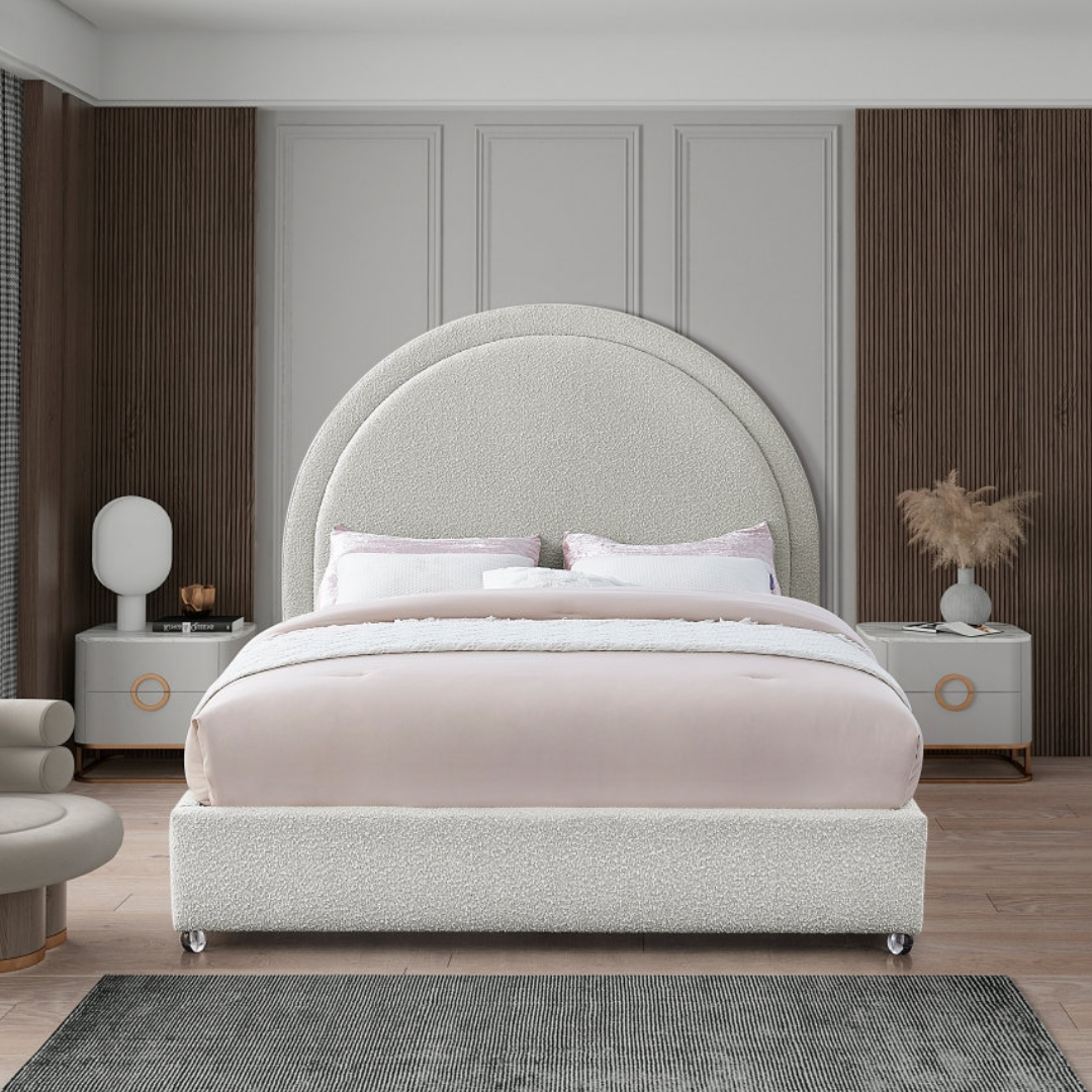 Solvyn – Queen Bed – Boucle (Cream)