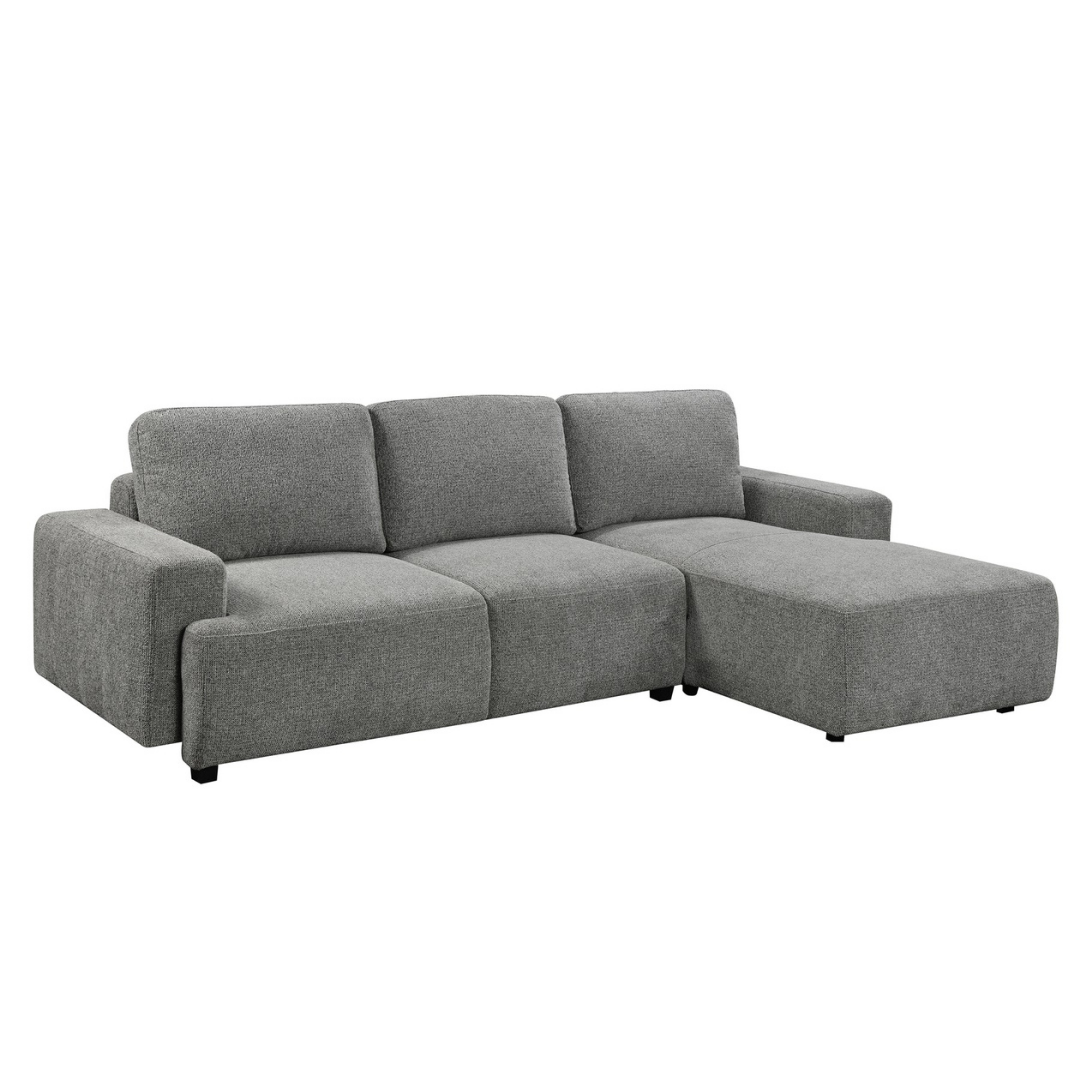 Soreva – Canapé-lit d'angle – Méridienne à droite – Gris