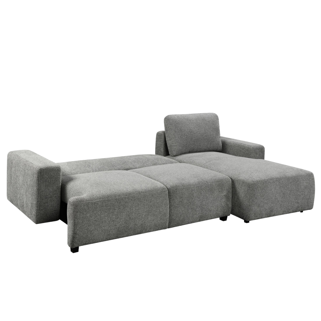 Soreva – Canapé-lit d'angle – Méridienne à droite – Gris