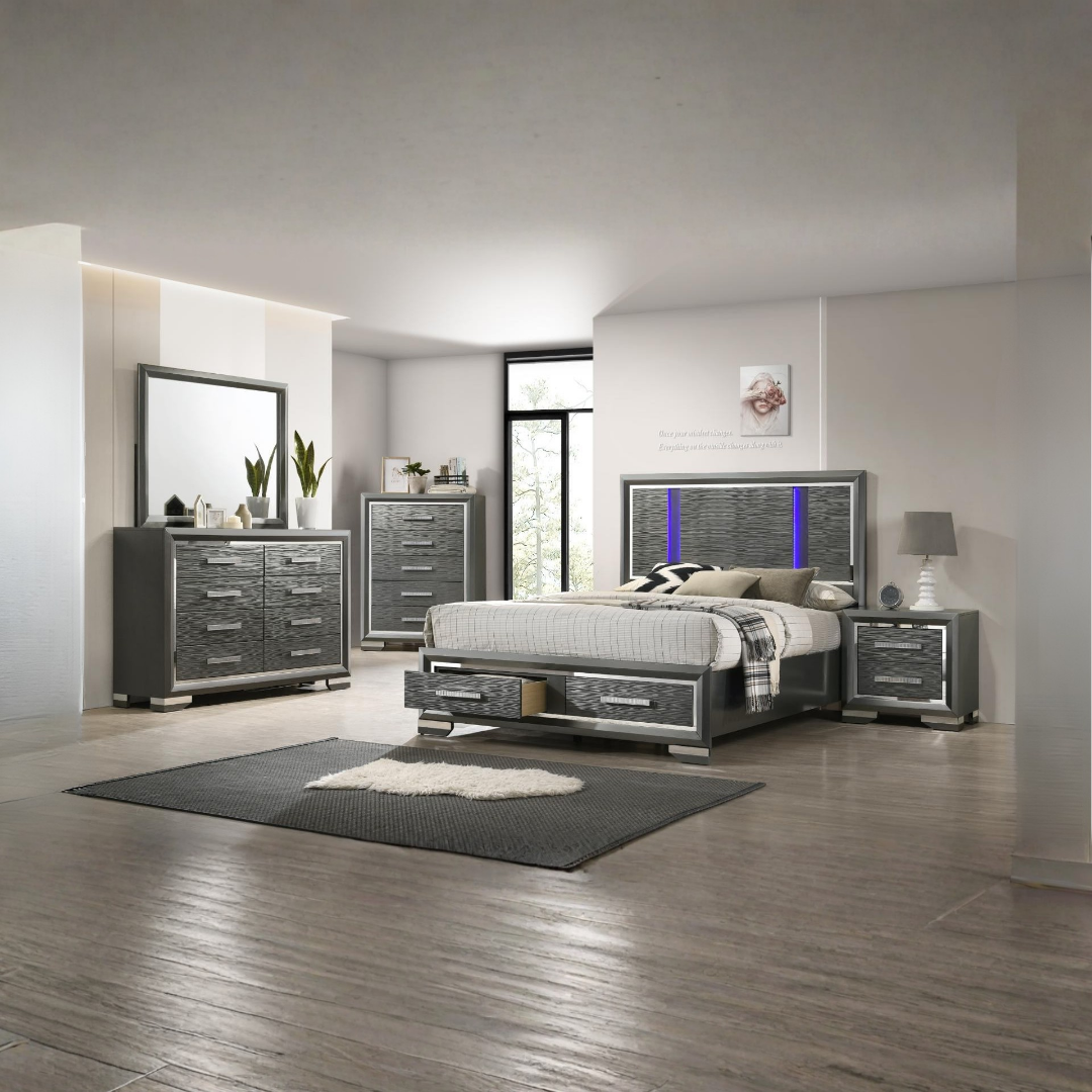 Stelvio – Bedroom Set – King – Grey