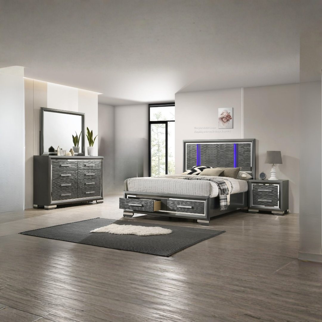 Stelvio – Bedroom Set – King – Grey