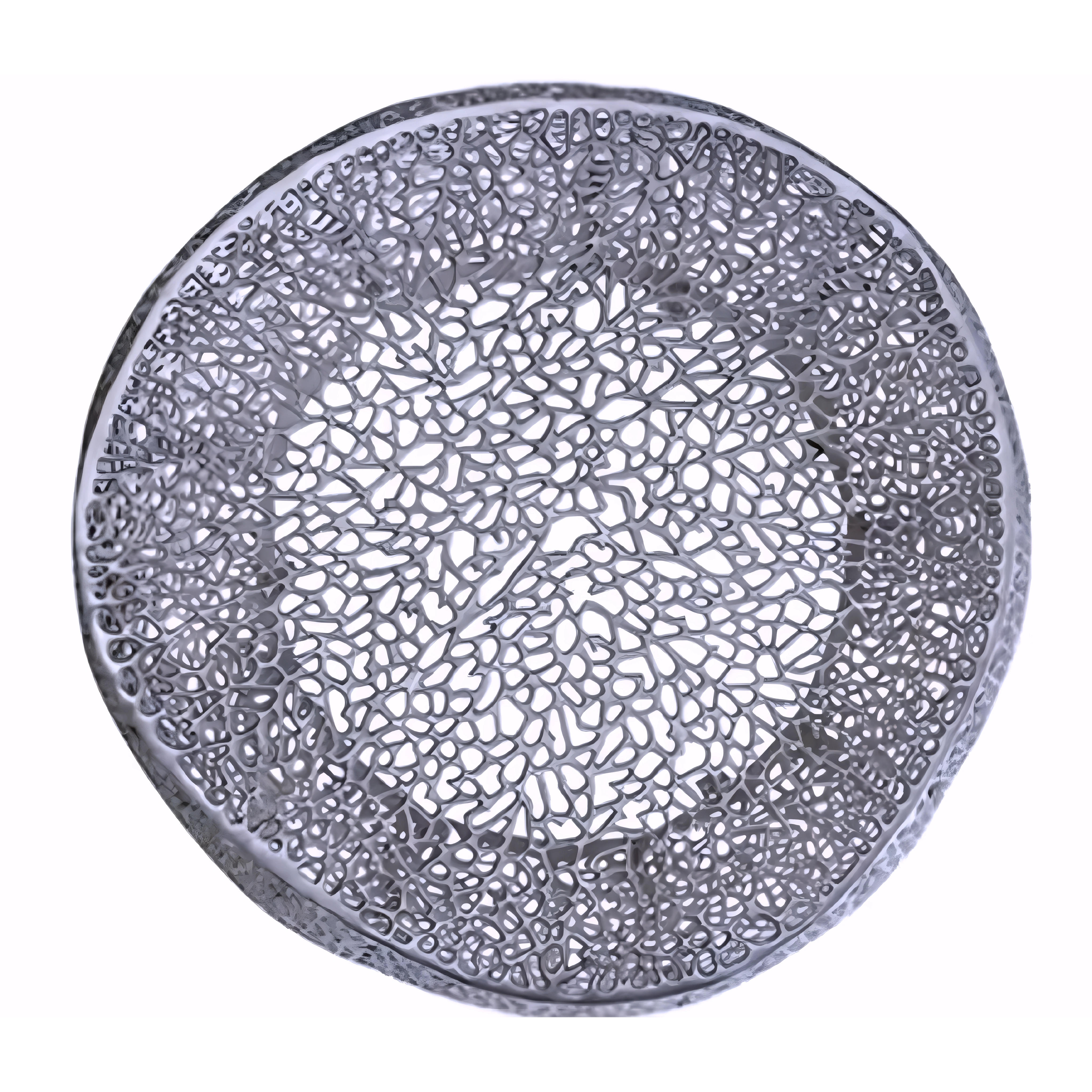 Varello – Woven Metal Round Coffee Table – Silver