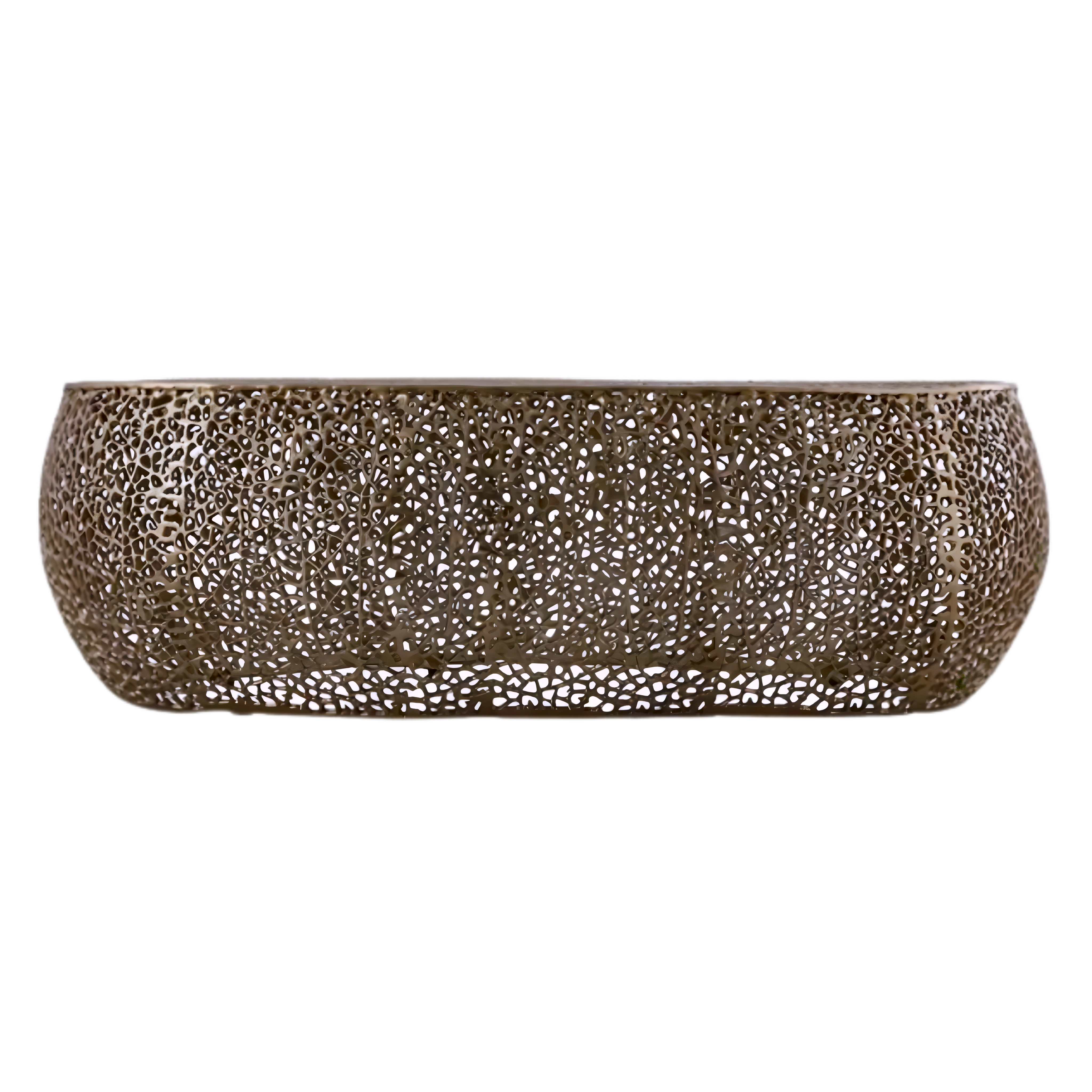 Ovalin – Table basse ovale tressée – Or