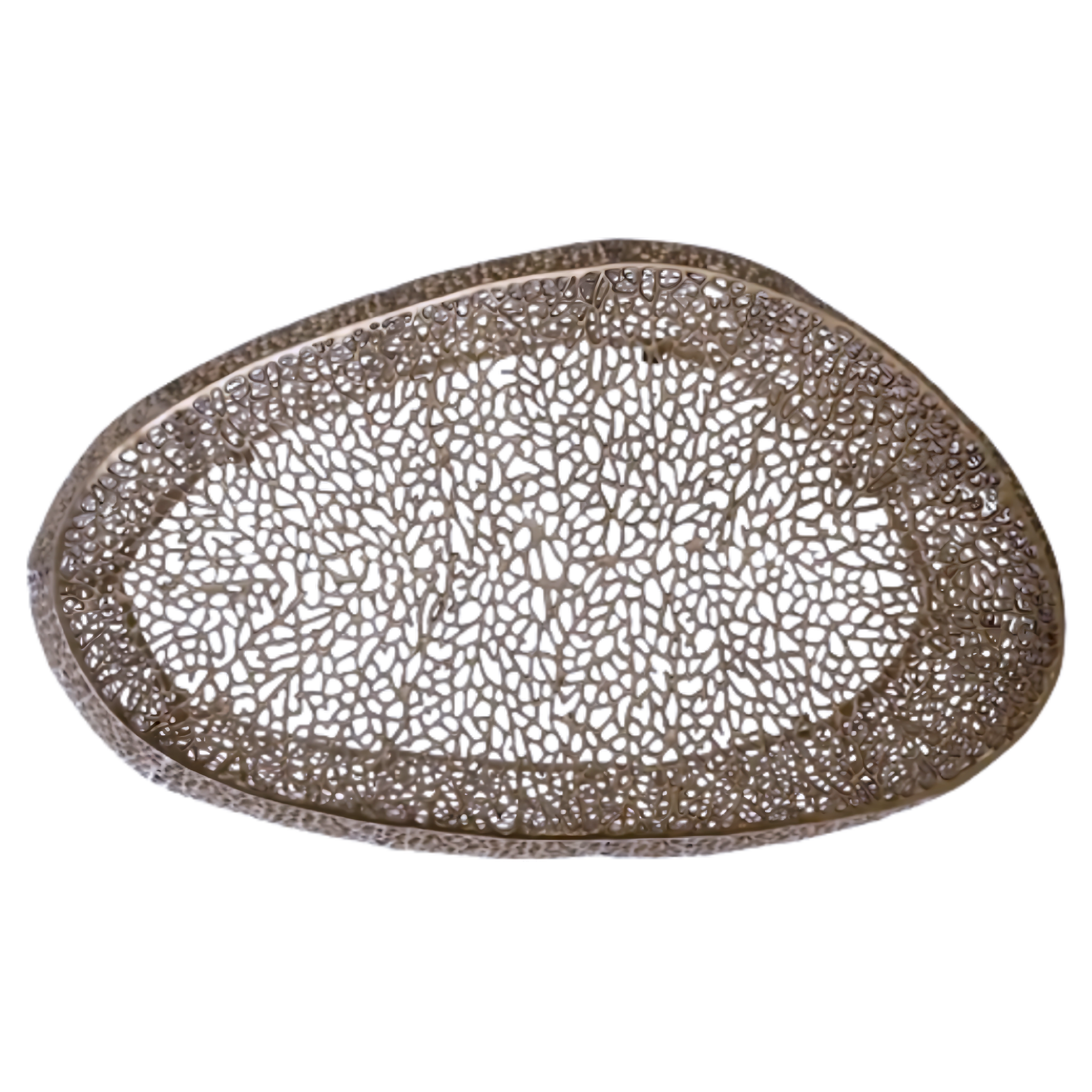 Ovalin – Table basse ovale tressée – Or