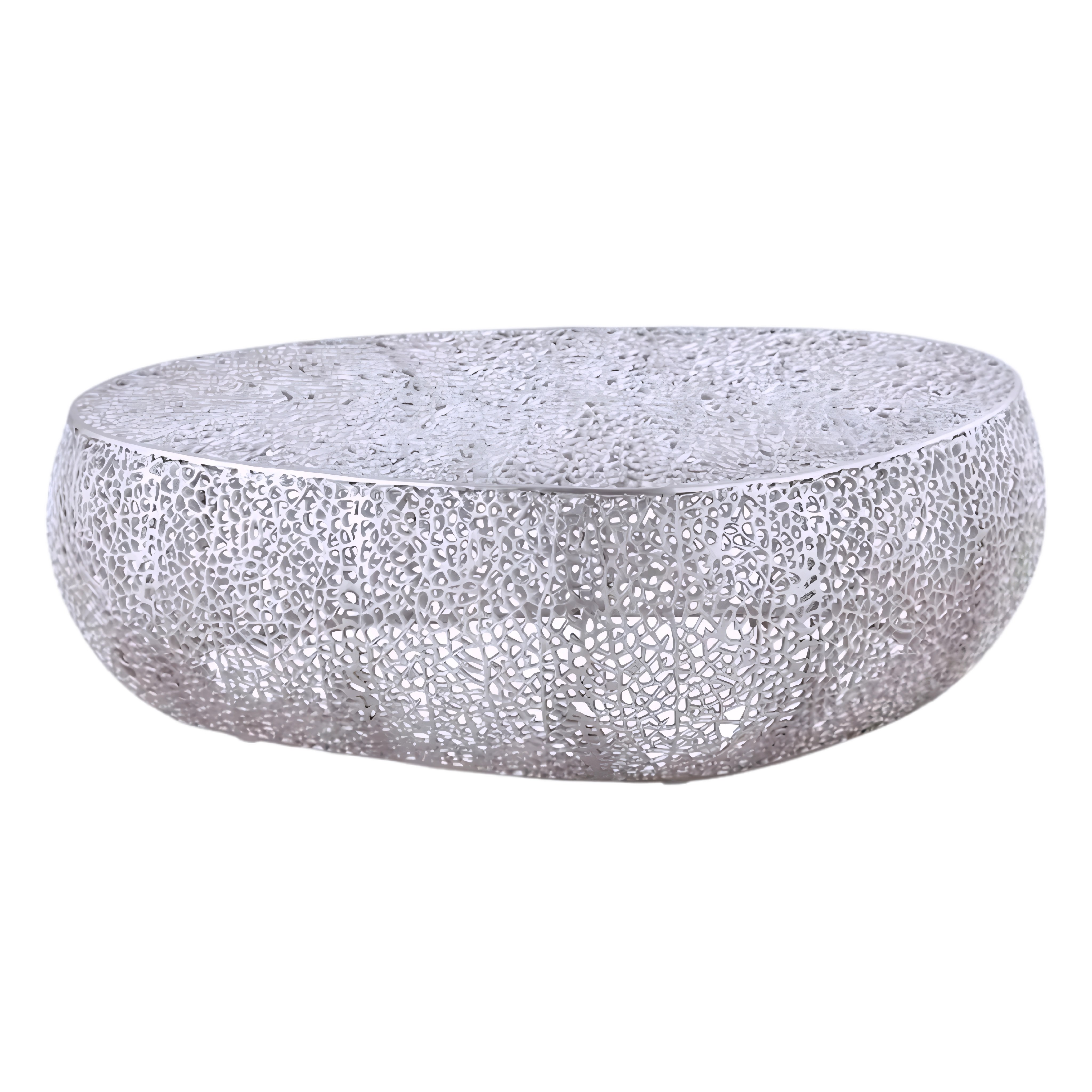 Ovalin – Woven Oval Coffee Table – Silver