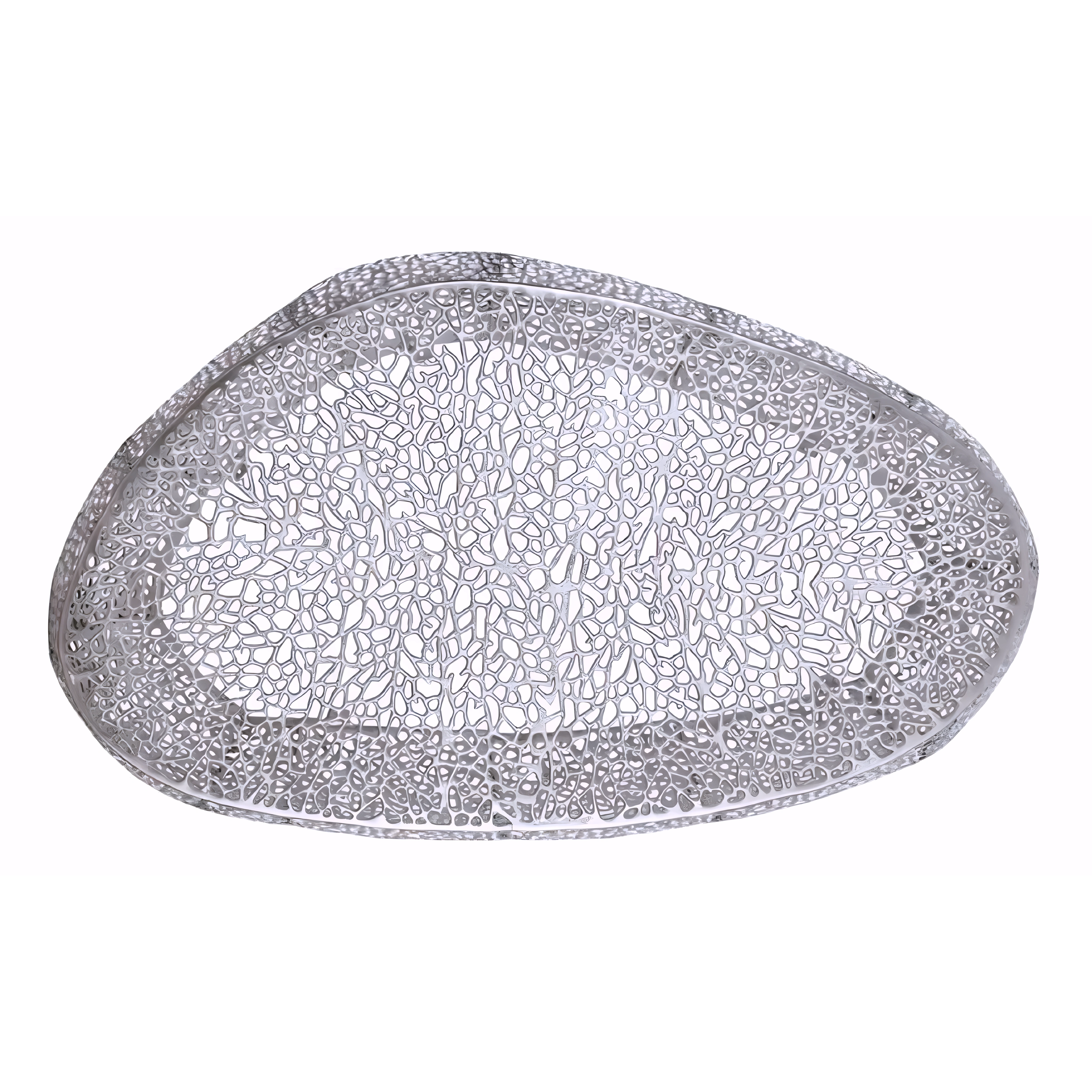 Ovalin – Table basse ovale tressée – Argent