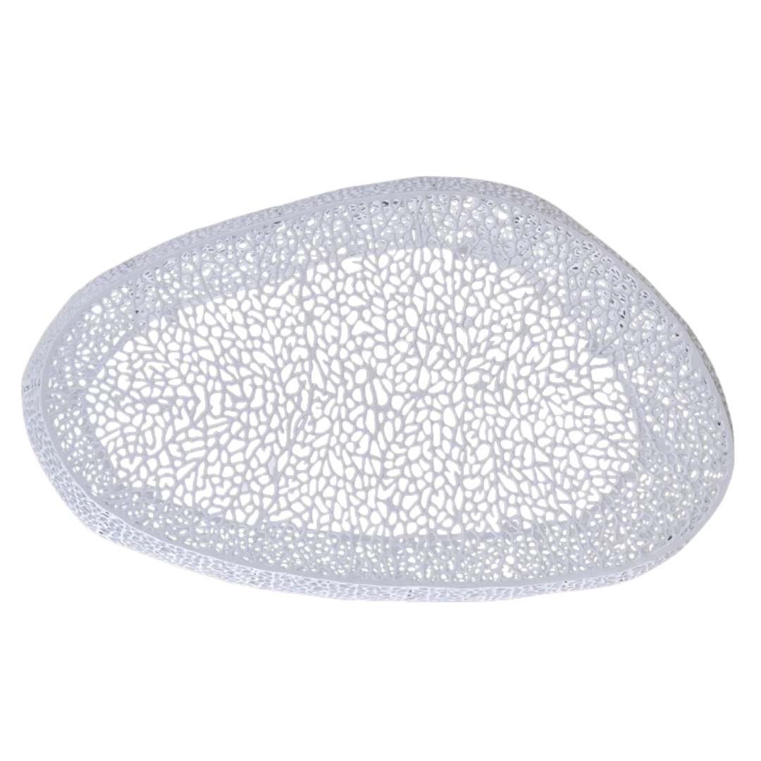 Ovalin – Table basse ovale tressée – Blanche