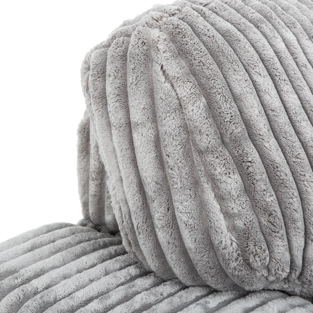 Tarra – Canapé d'angle – Tissu velours côtelé gris clair