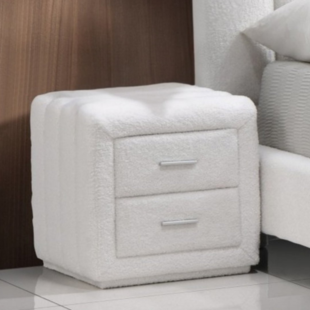 Teddora – Night Stand – White Teddy Fabric