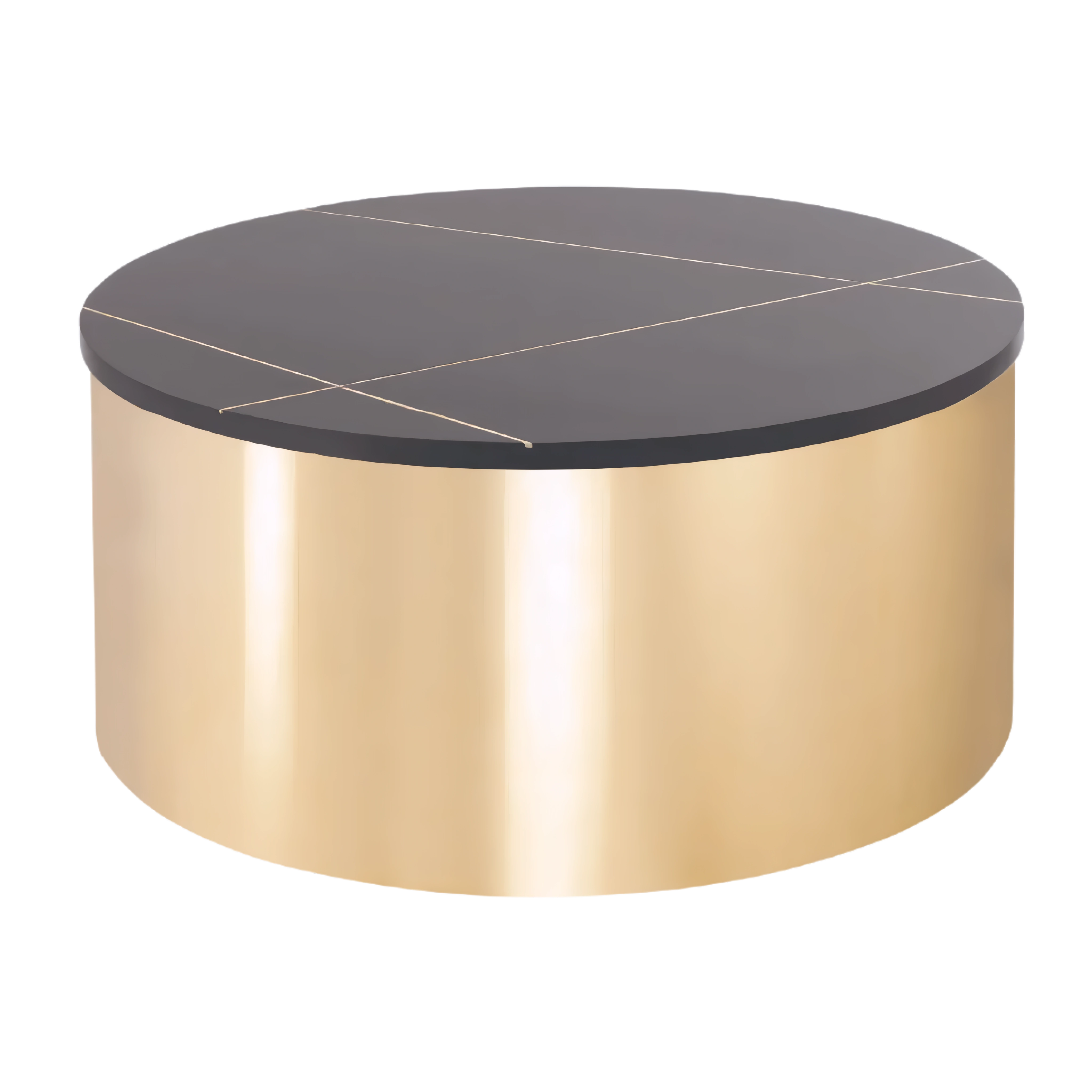 Triovan – Ensemble de 3 tables basses – Pied doré