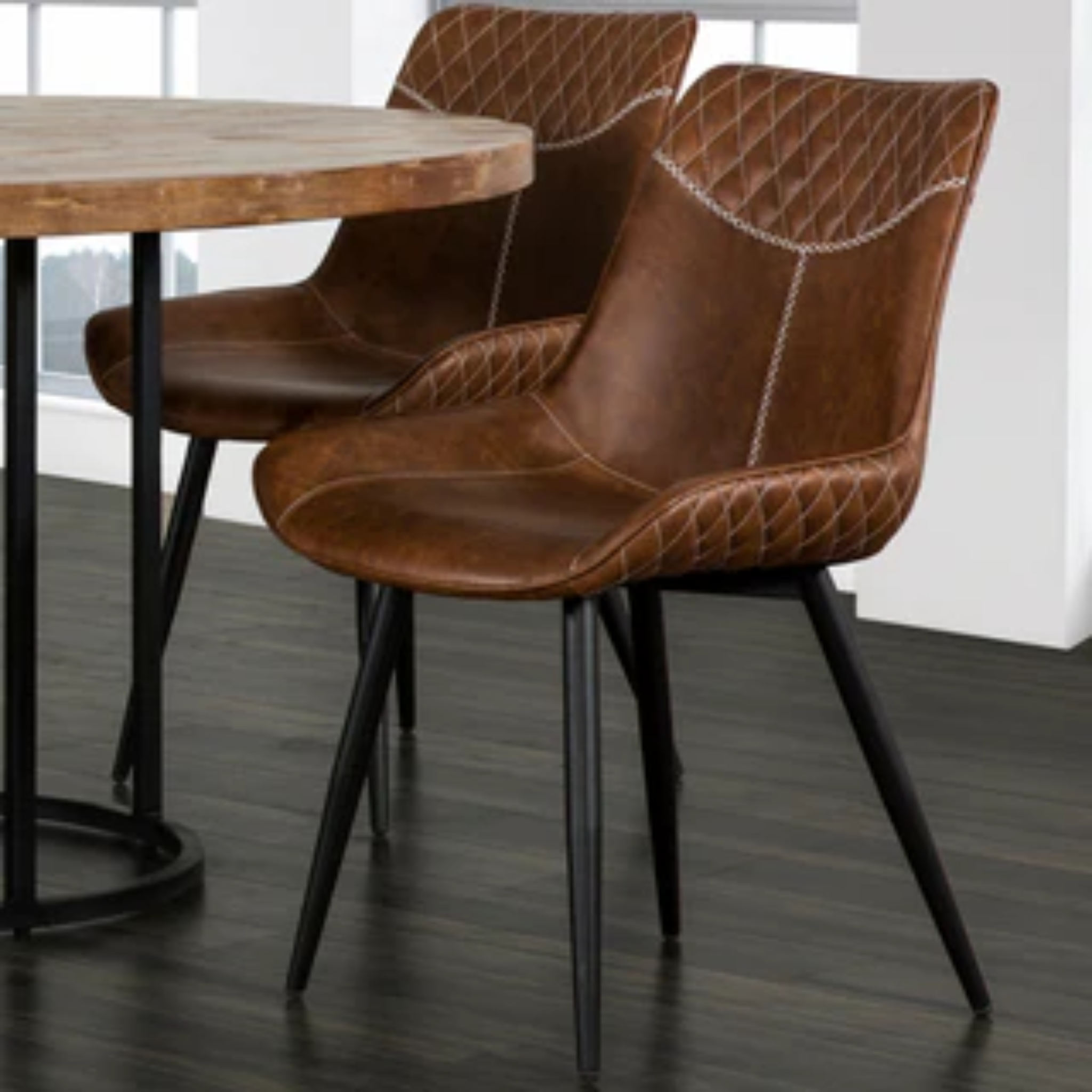 2 Piece Brown Dining Chair C-1825