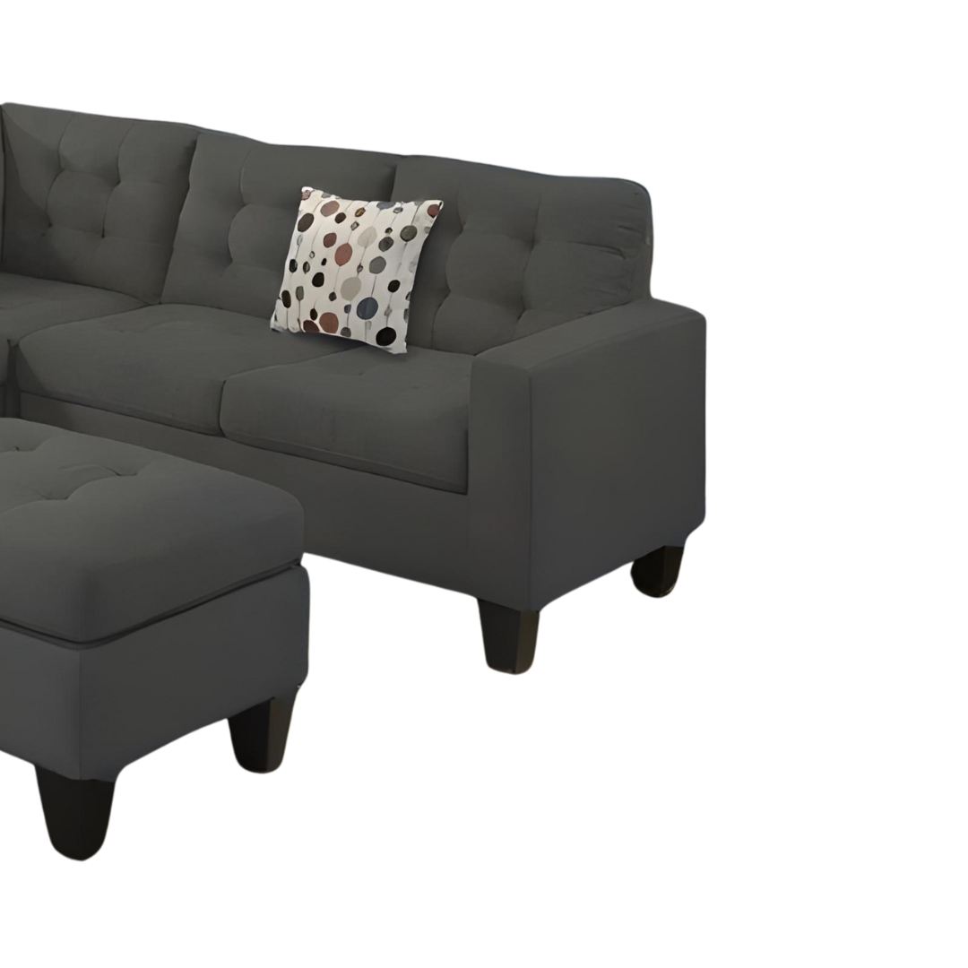 Vento – Canapé d'angle réversible – Tissu gris