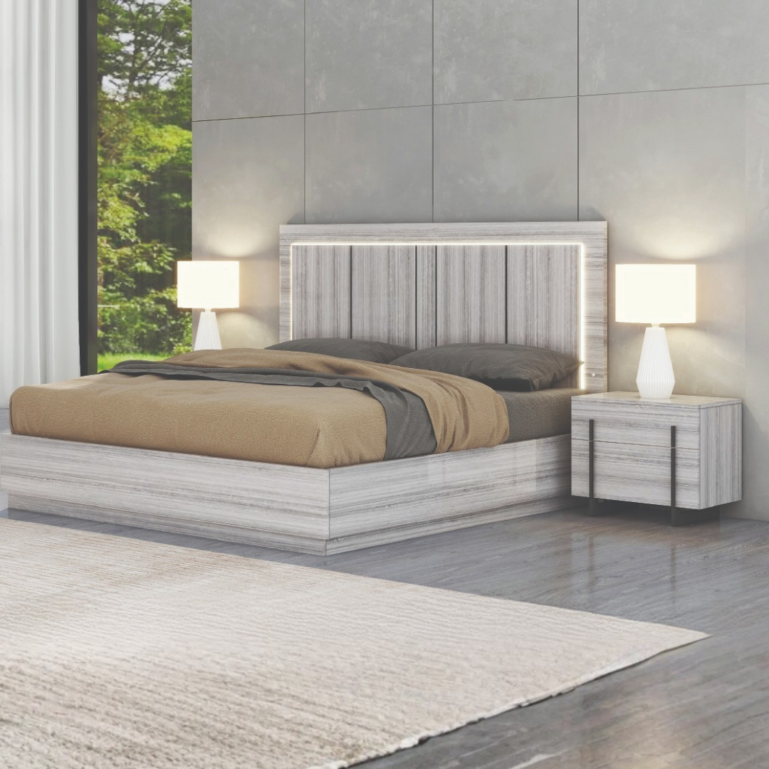 Valcera – Ensemble de chambre à coucher – Queen – Gris eucalyptus