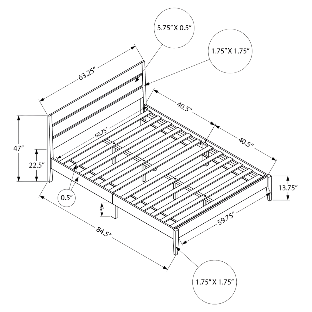 Valden – Queen Bed – Solid Wood (Walnut)