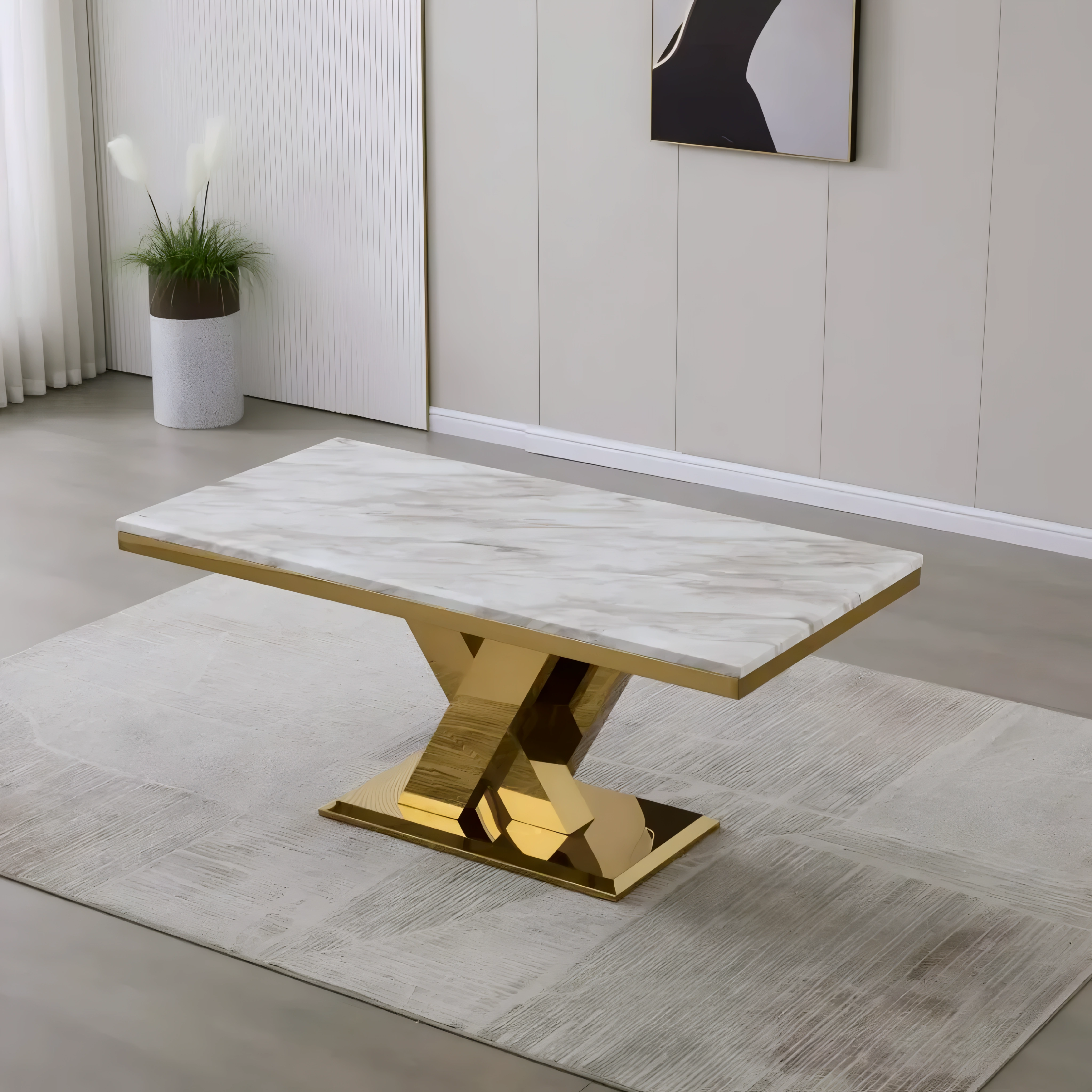 Valmer – Table basse – Pied doré