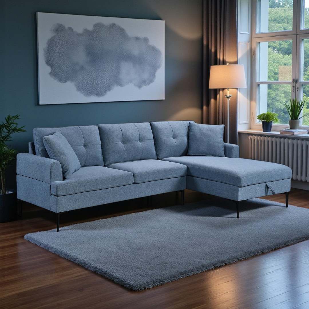 Vara – Sofa Sectional – Blue Fabric