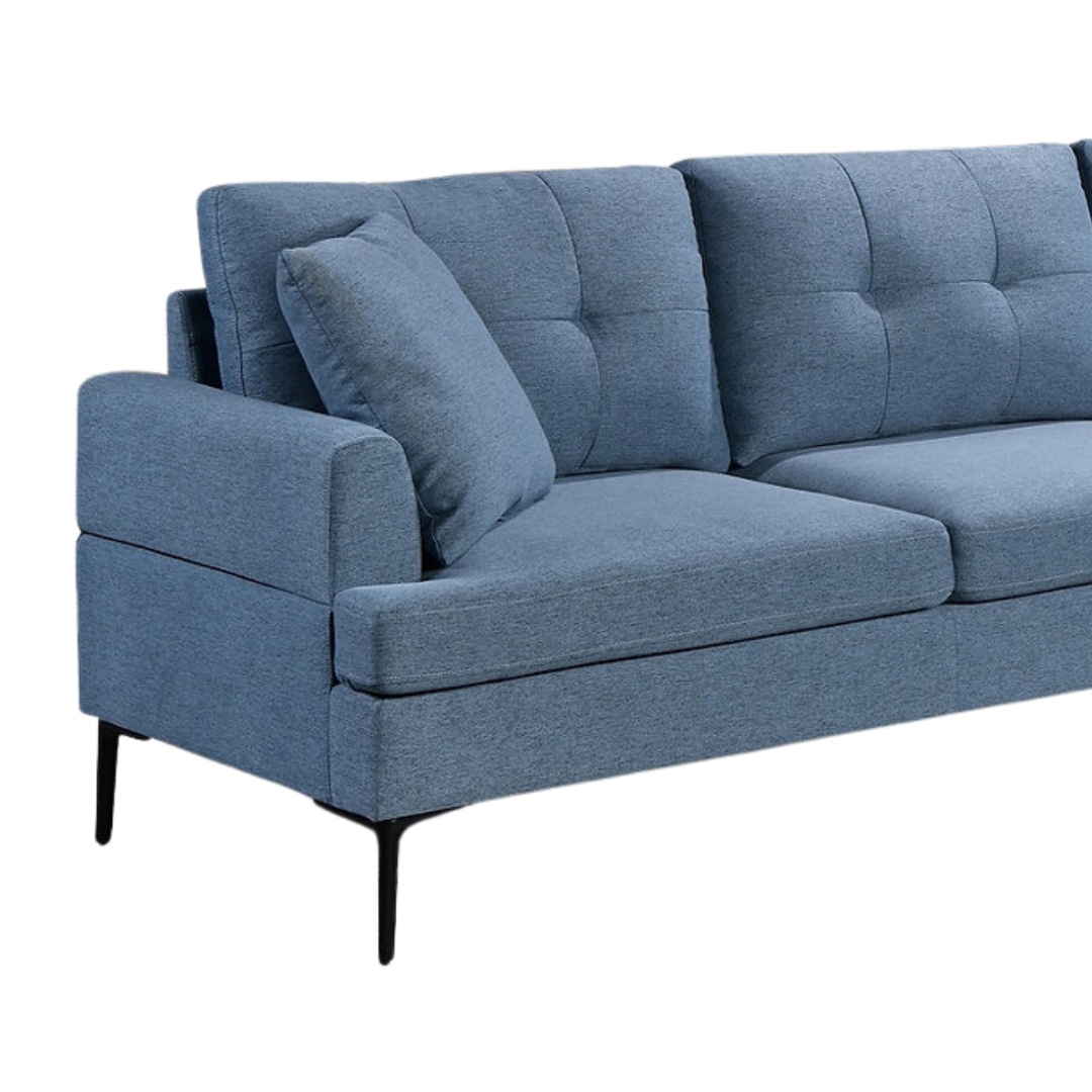 Vara – Canapé d'angle – Tissu bleu