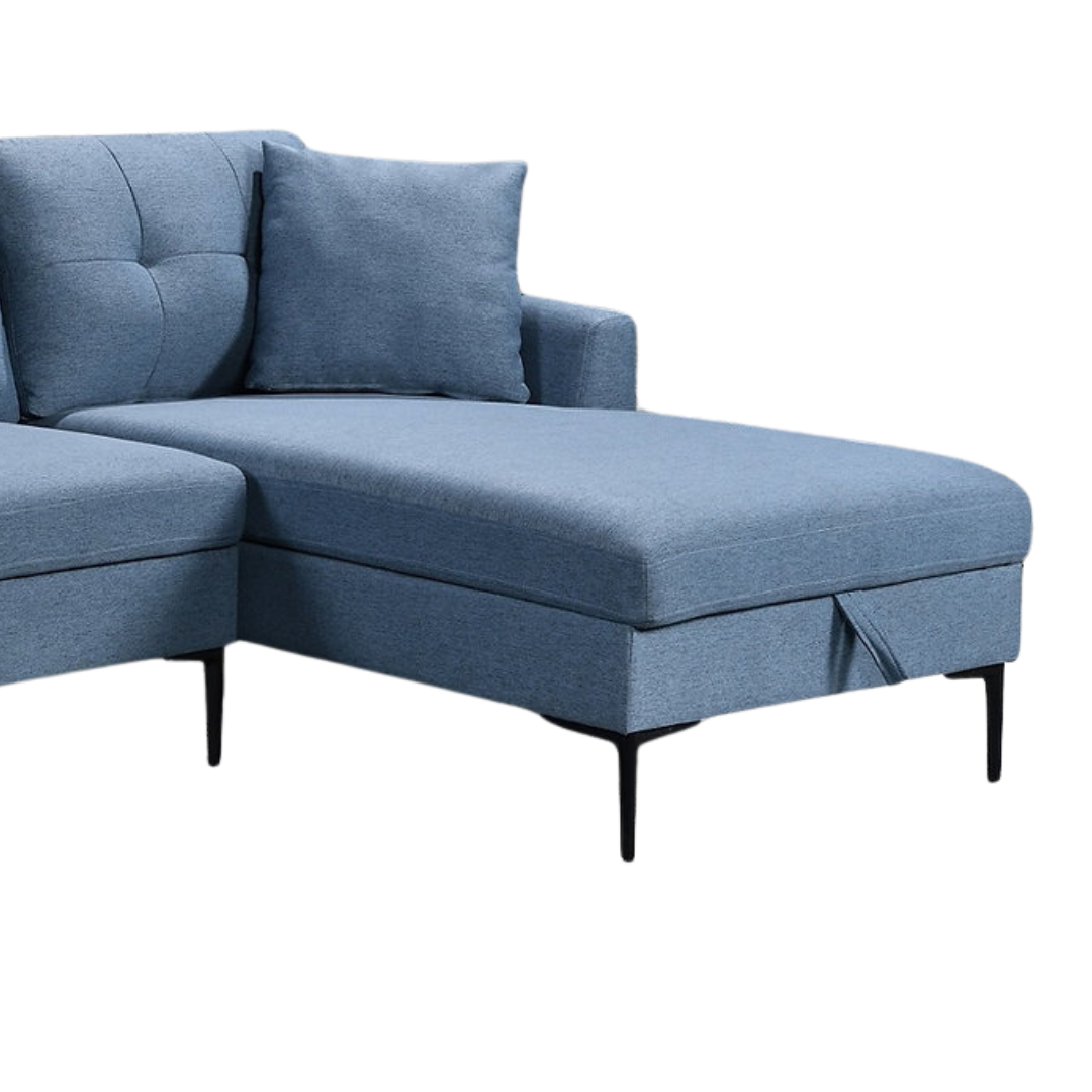 Vara – Canapé d'angle – Tissu bleu