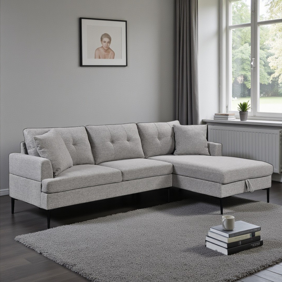 Vara – Sofa Sectional – Grey Fabric