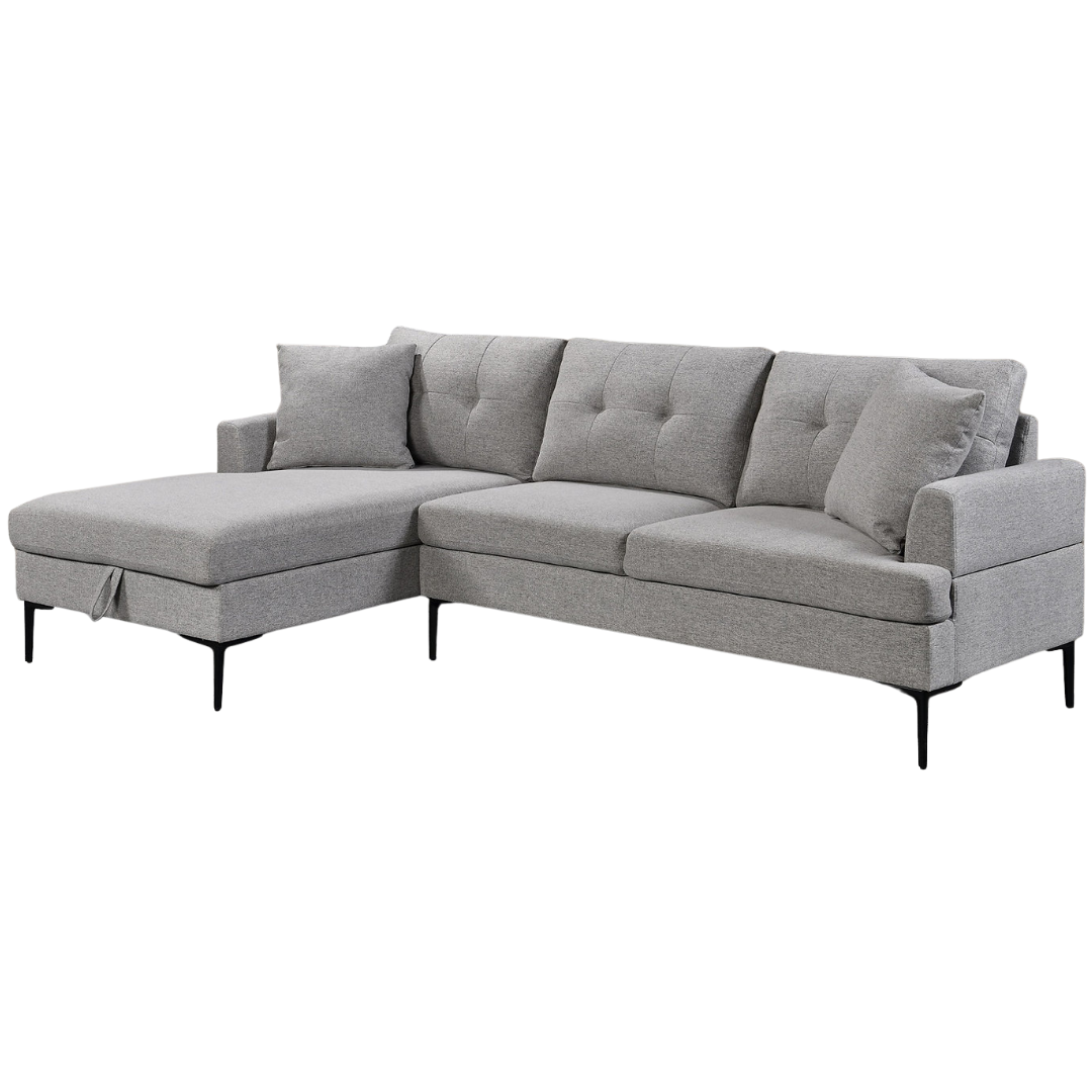 Vara – Canapé d'angle – Tissu gris