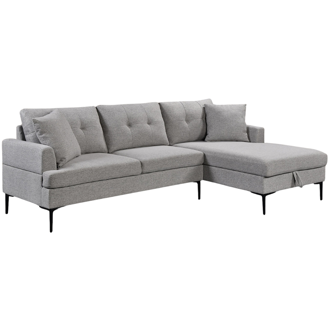 Vara – Canapé d'angle – Tissu gris