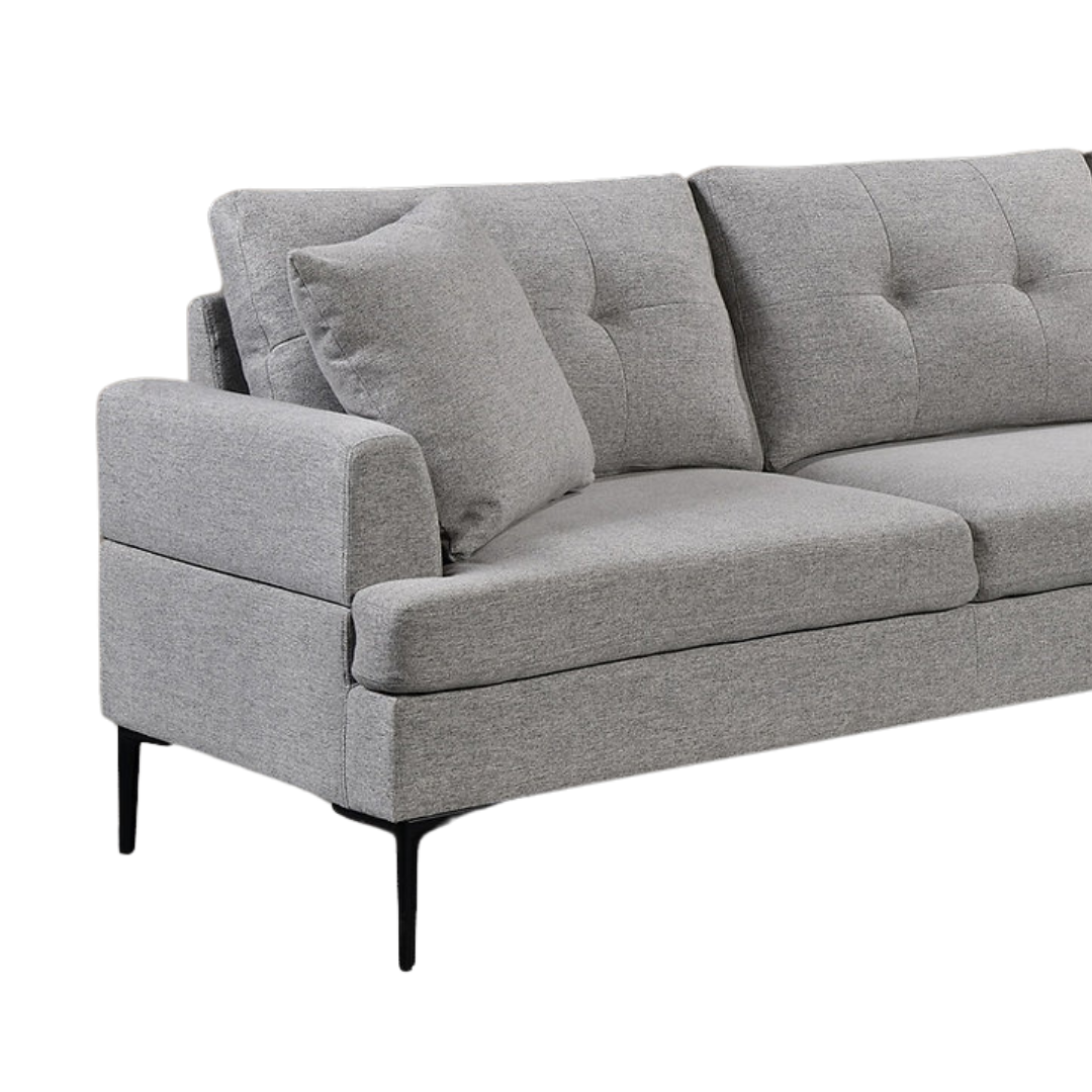 Vara – Canapé d'angle – Tissu gris