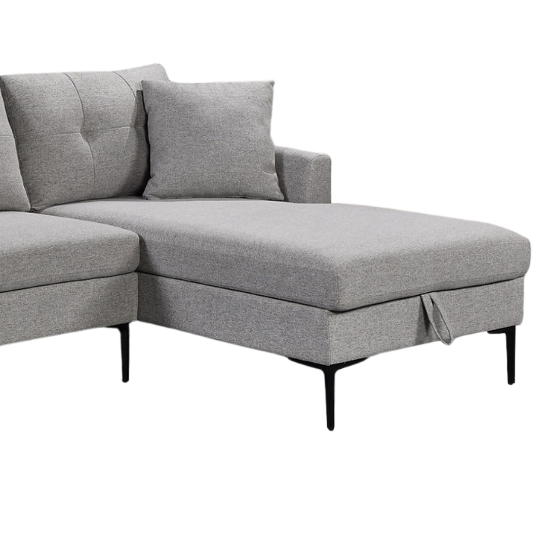 Vara – Canapé d'angle – Tissu gris