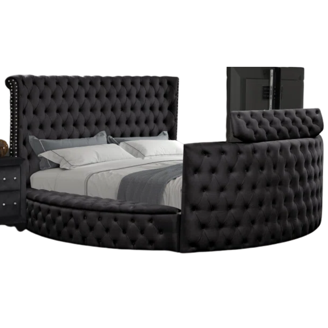 Varlux – Queen Bed – Velvet (Black)