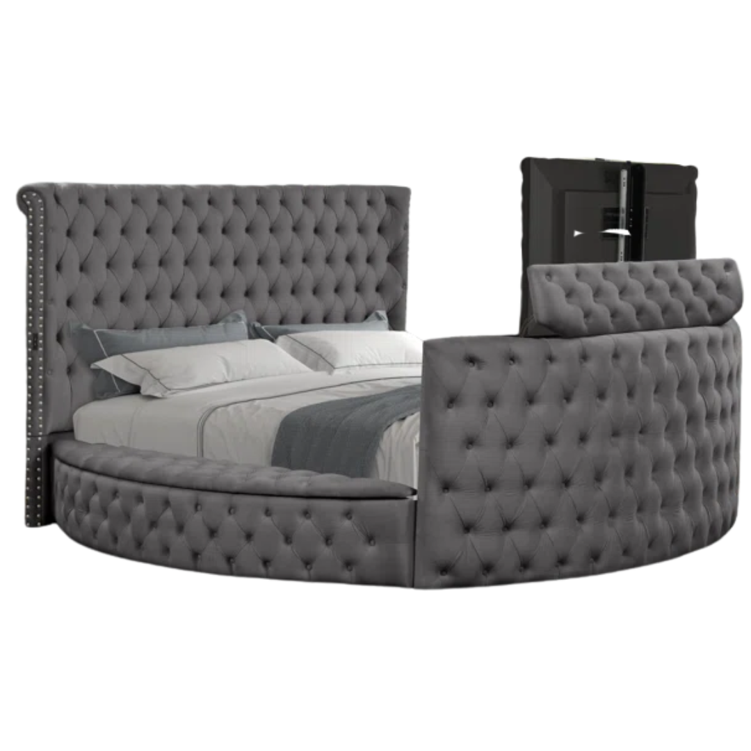 Varlux – Lit Queen – Velours (Gris)