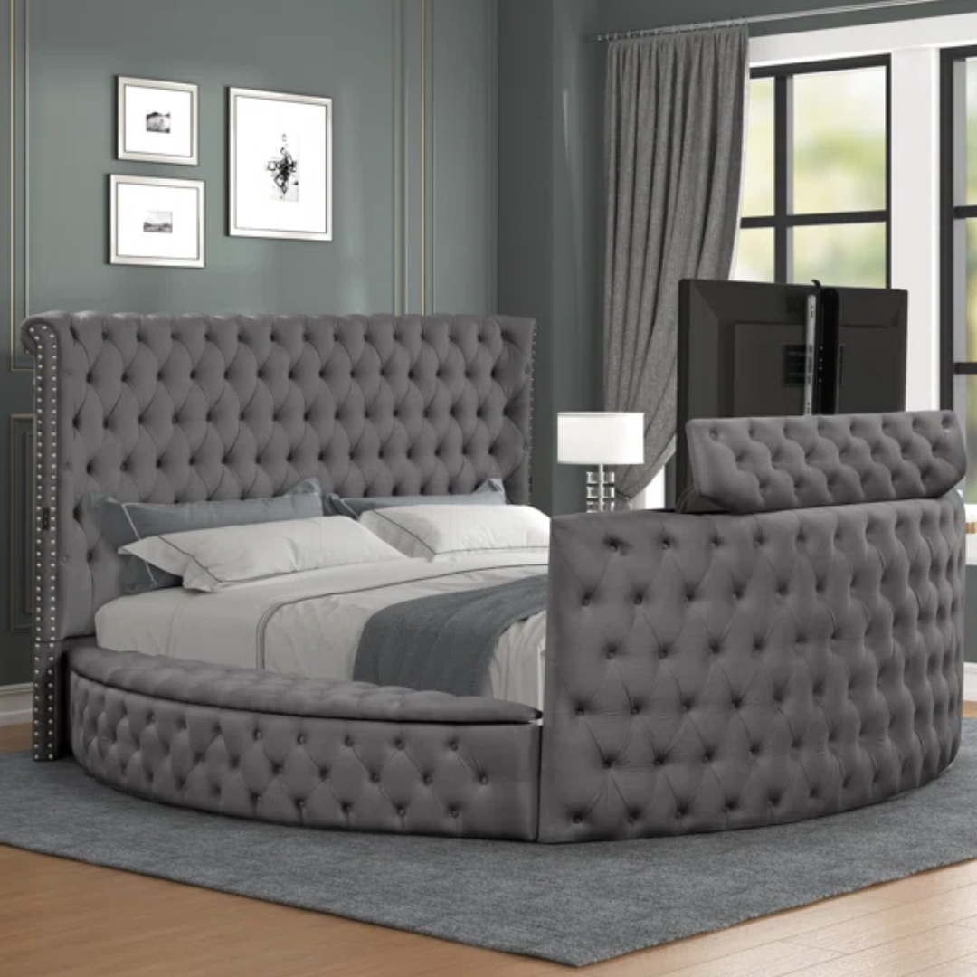 Varlux – Lit Queen – Velours (Gris)