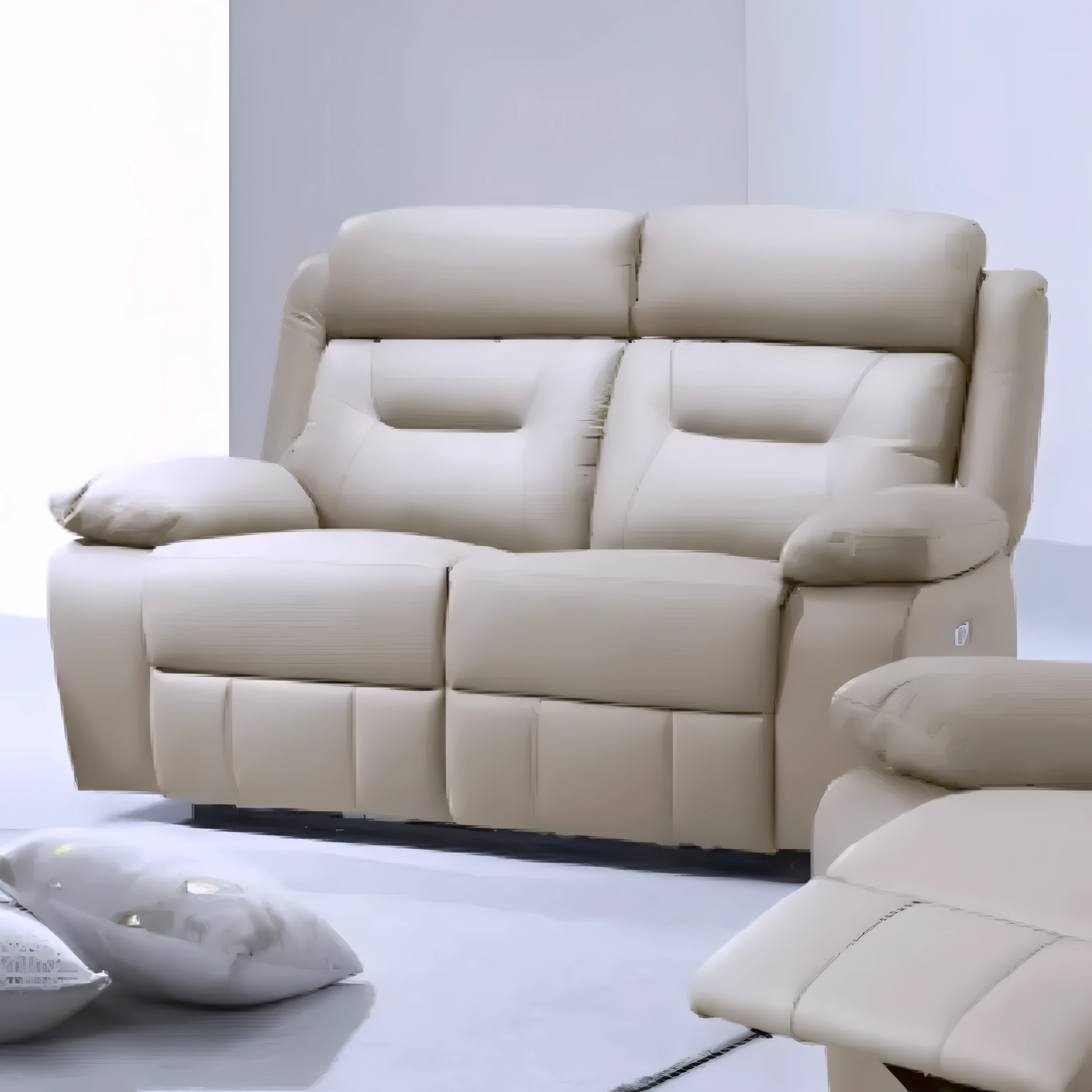 Velmar – Power Recliner Set – Beige Leather-Match