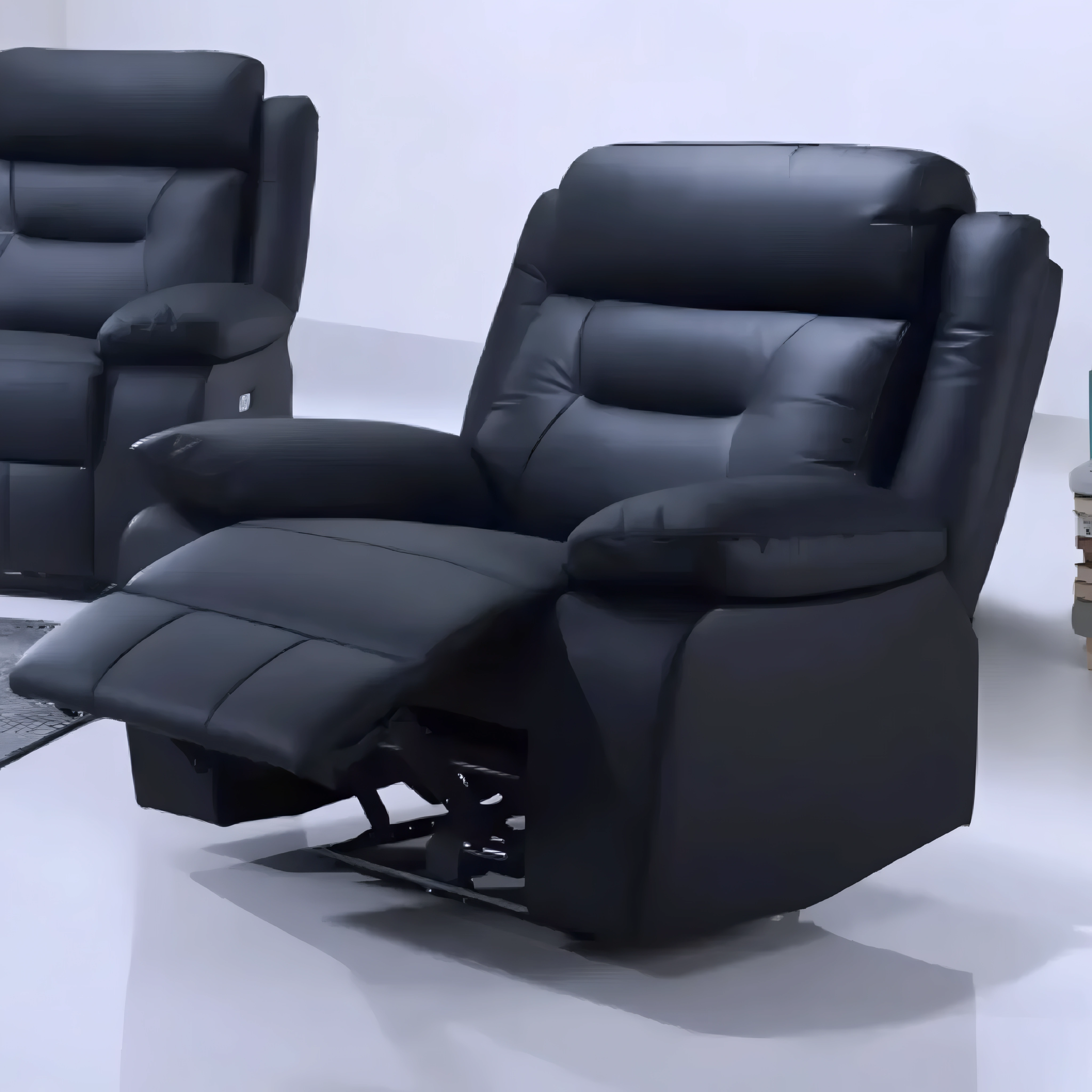Velmar – Power Recliner Set – Genuine Leather/Match – Black