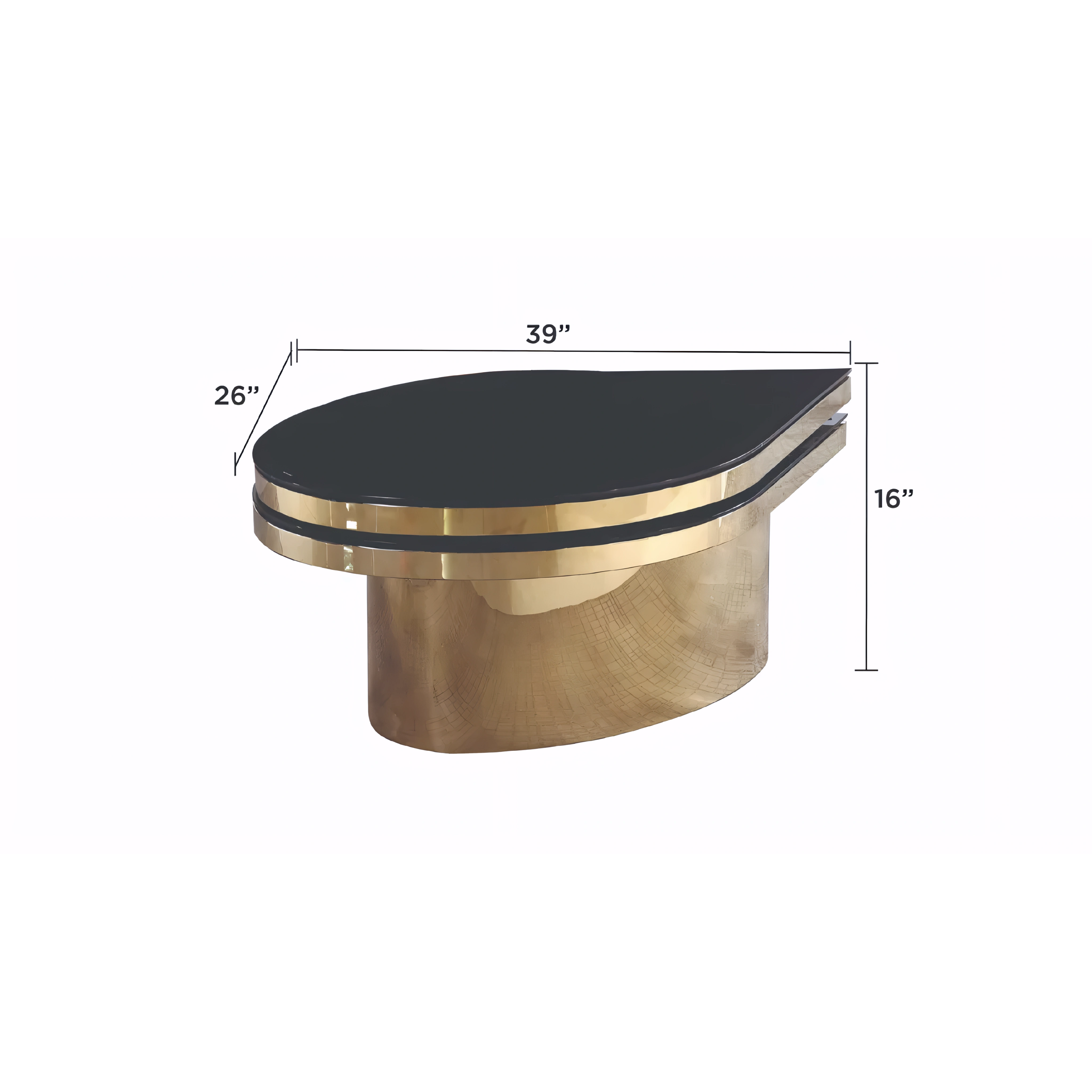 Velorin – Table basse extensible en verre – Pied doré