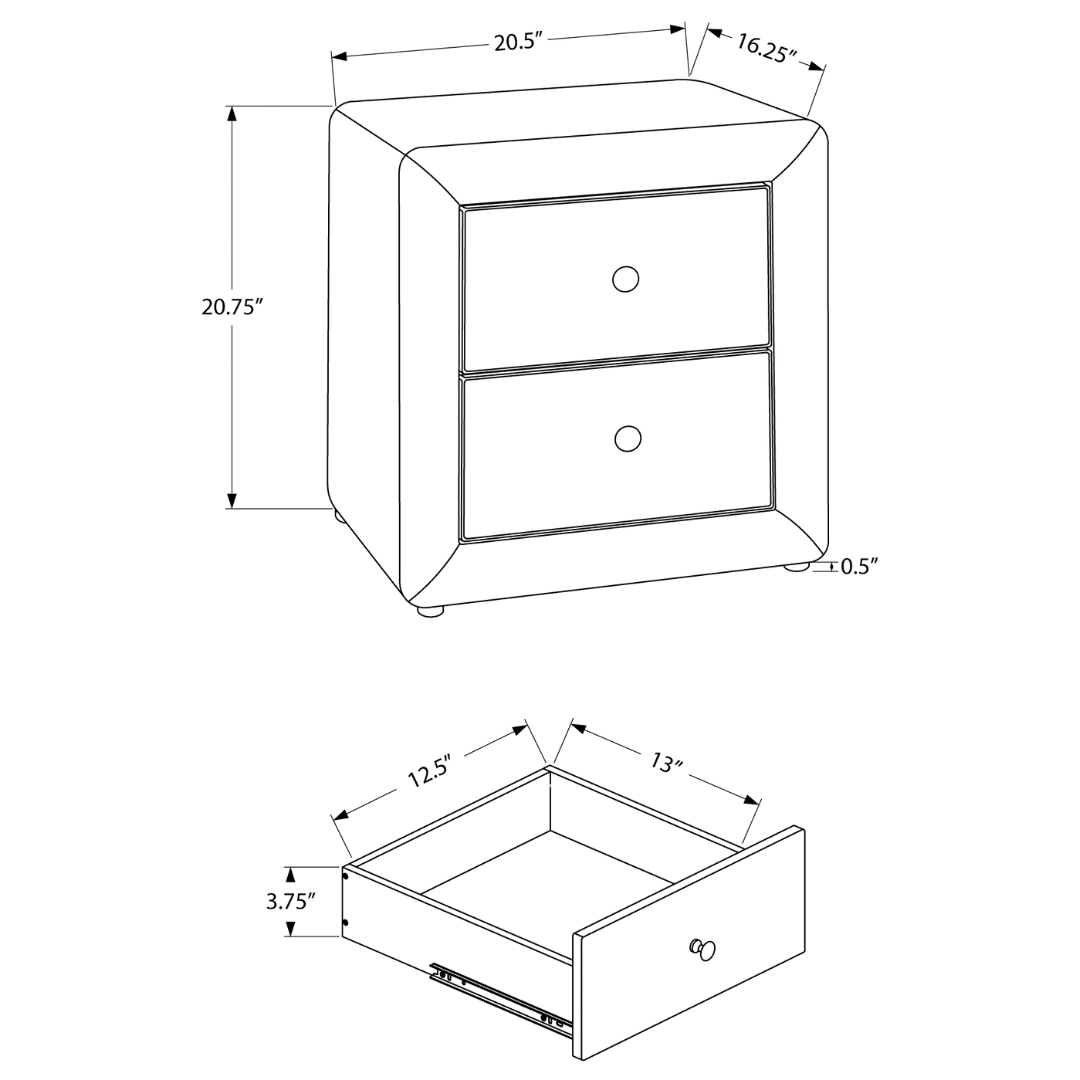 Veluxon – Night Stand – Black Leather Look