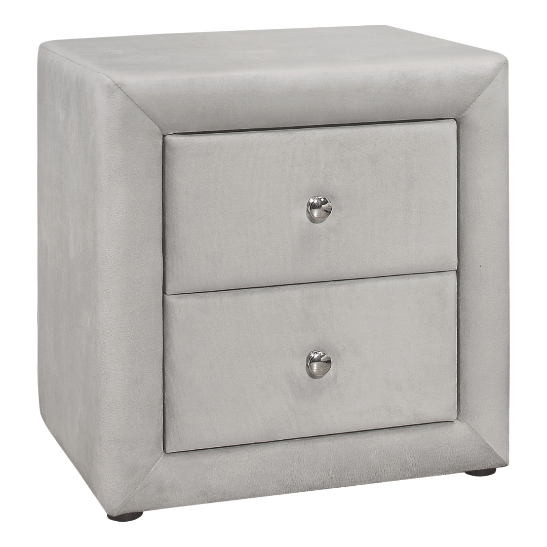 Veluxon – Night Stand – Light Grey Velvet