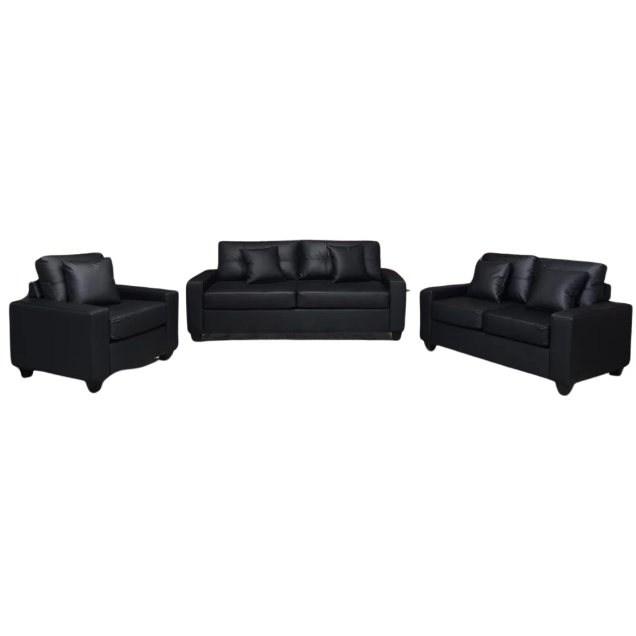 WHITNEY - Ensemble de canapés 3 pièces en cuir synthétique