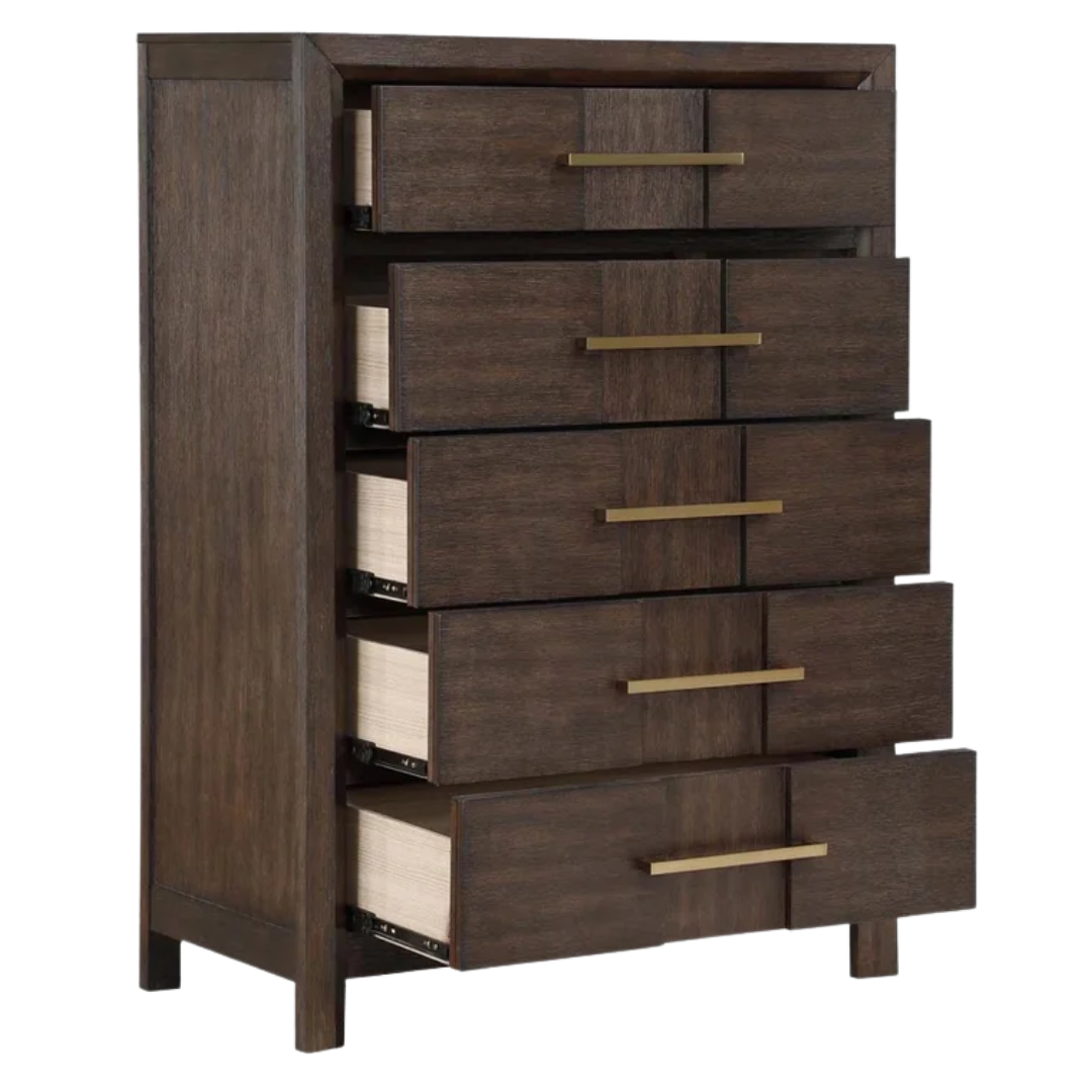 Walsten – Ensemble de chambre à coucher – King – Noyer foncé