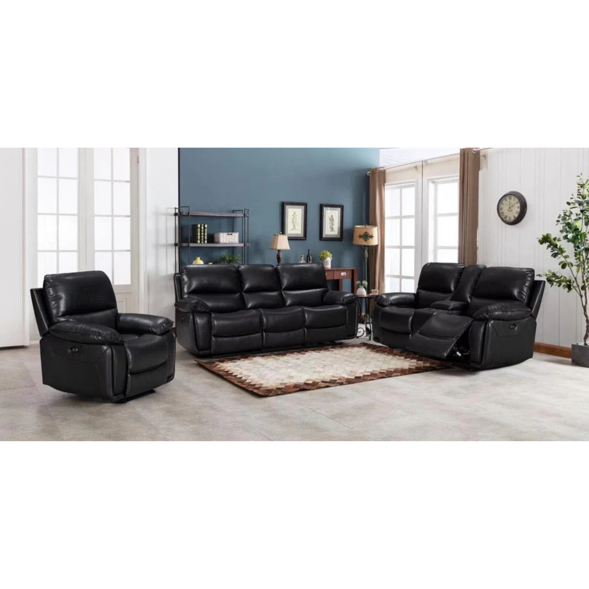 Zurich - 3 PC Modern Power Recliner Set With USB Ports & Wide Seating Area
