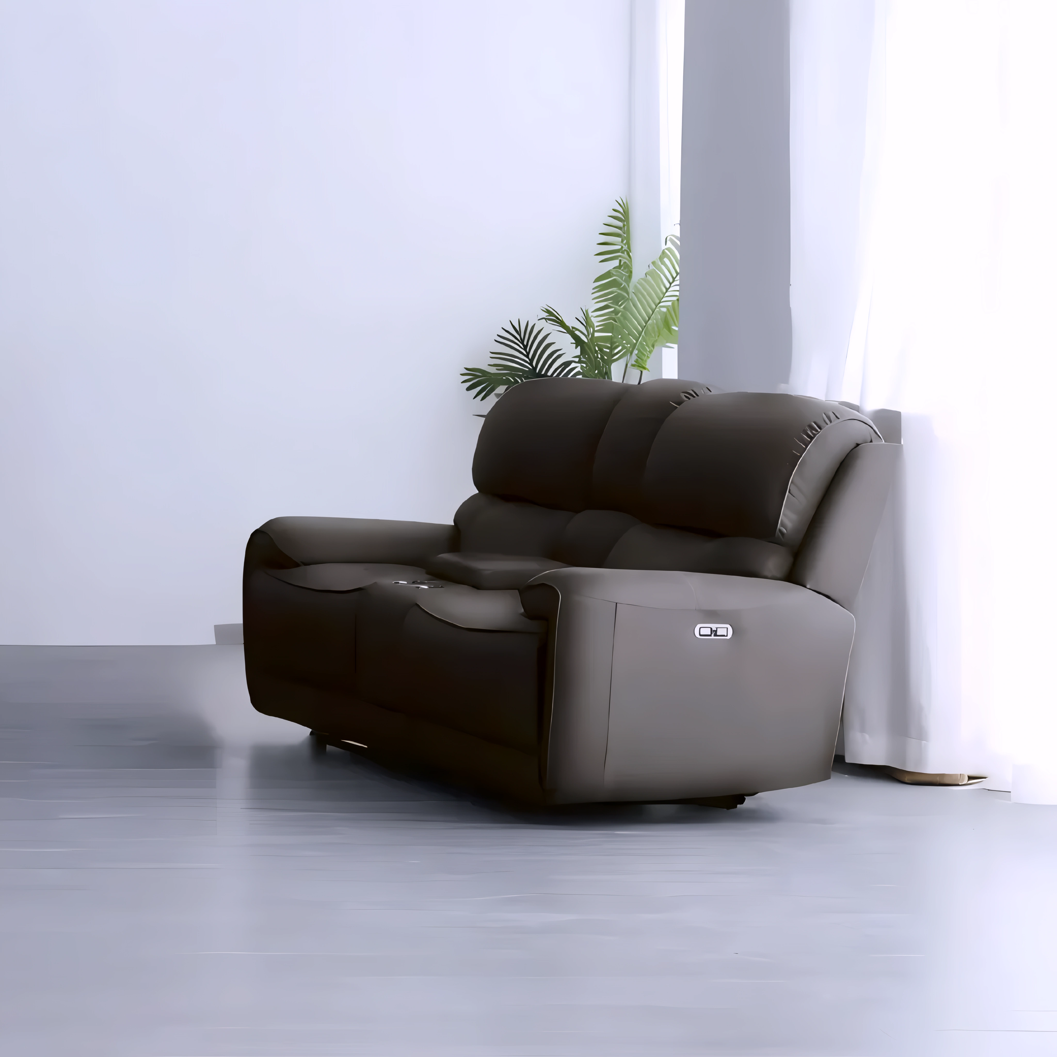 Zalder – Recliner Set – Leather-Match – Chocolate