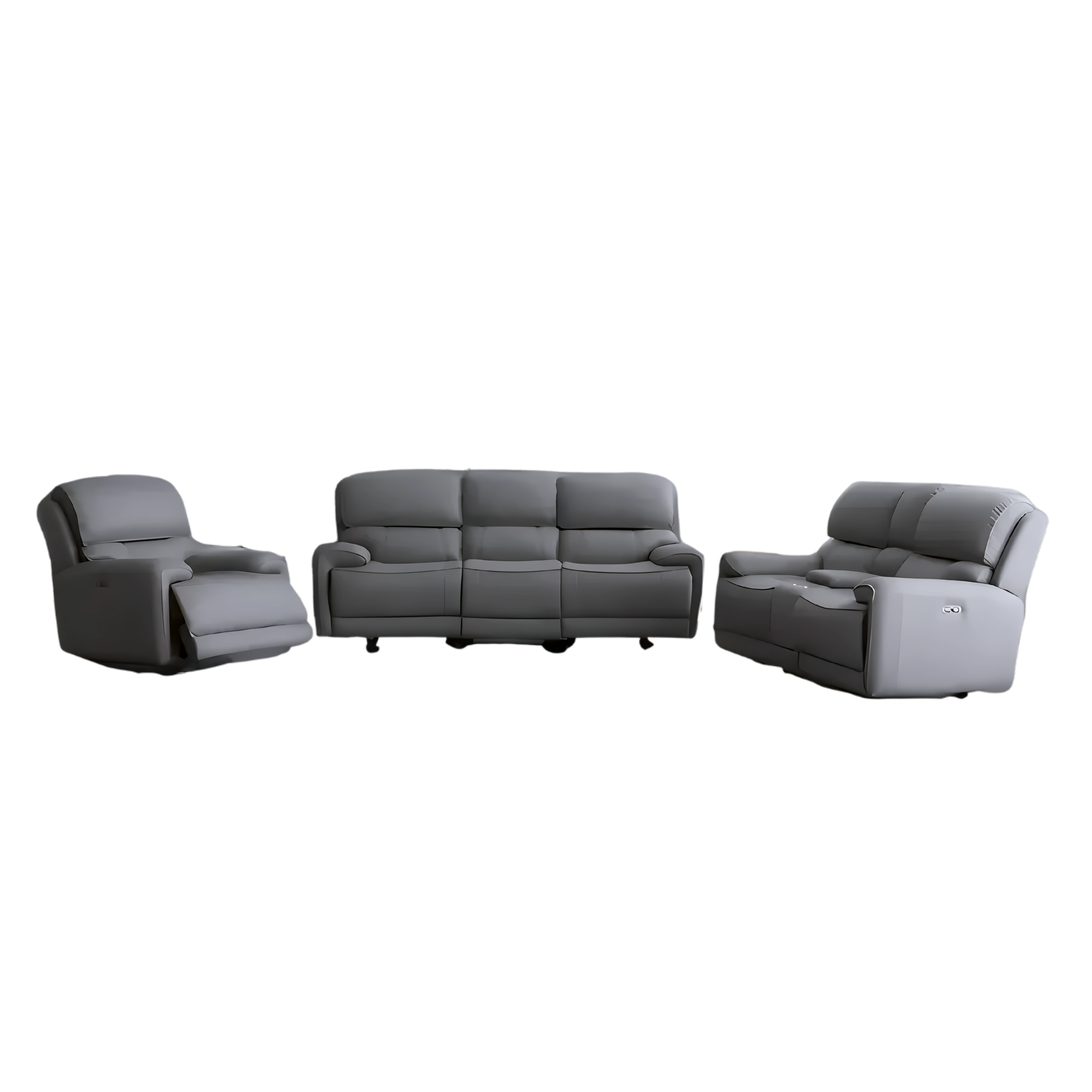 Zalder – Power Recliner Set – Grey