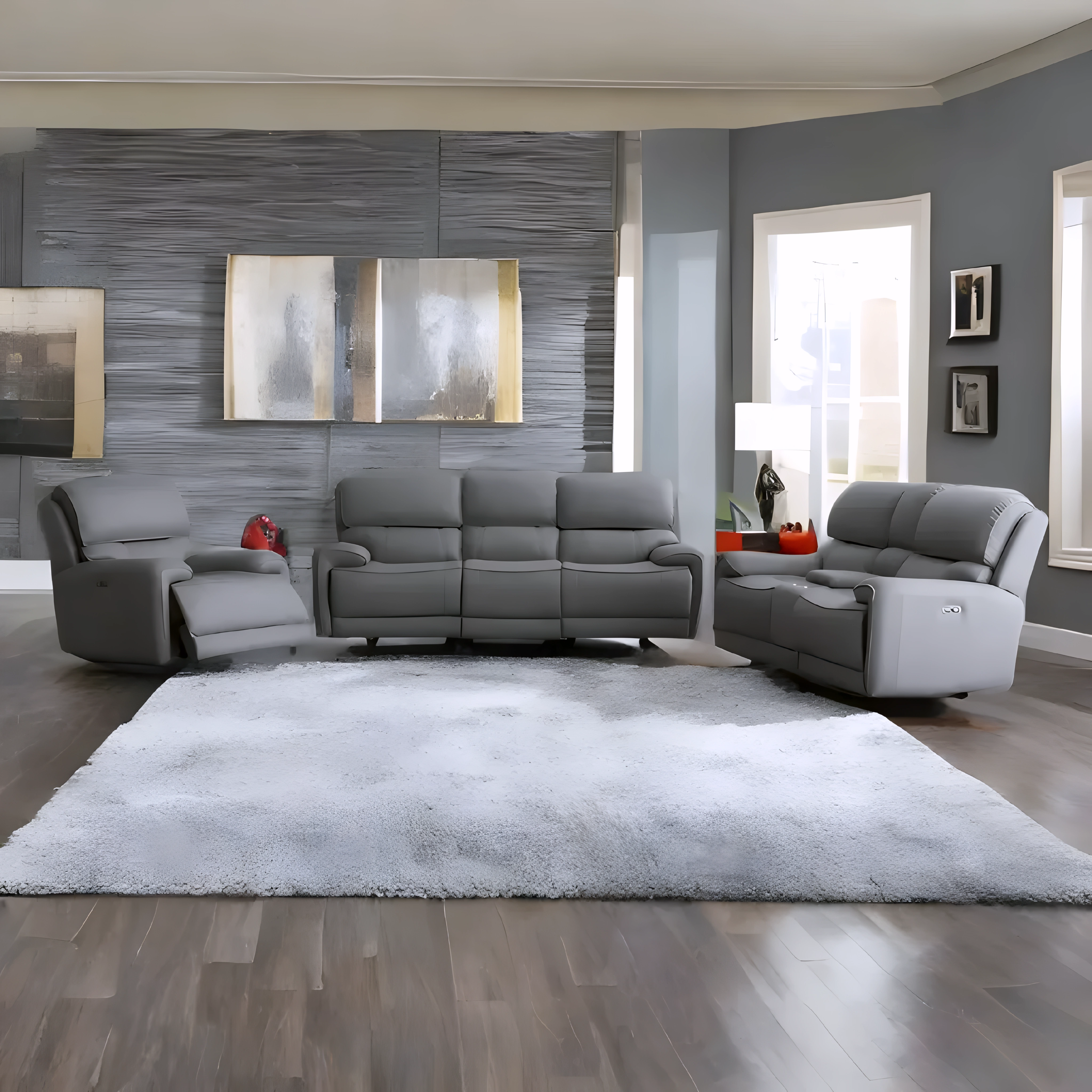 Zalder – Power Recliner Set – Grey