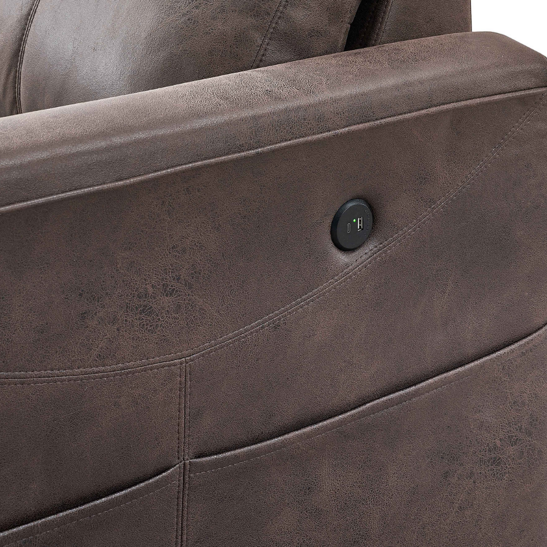 Zirema – Canapé-lit d'angle – Similicuir marron